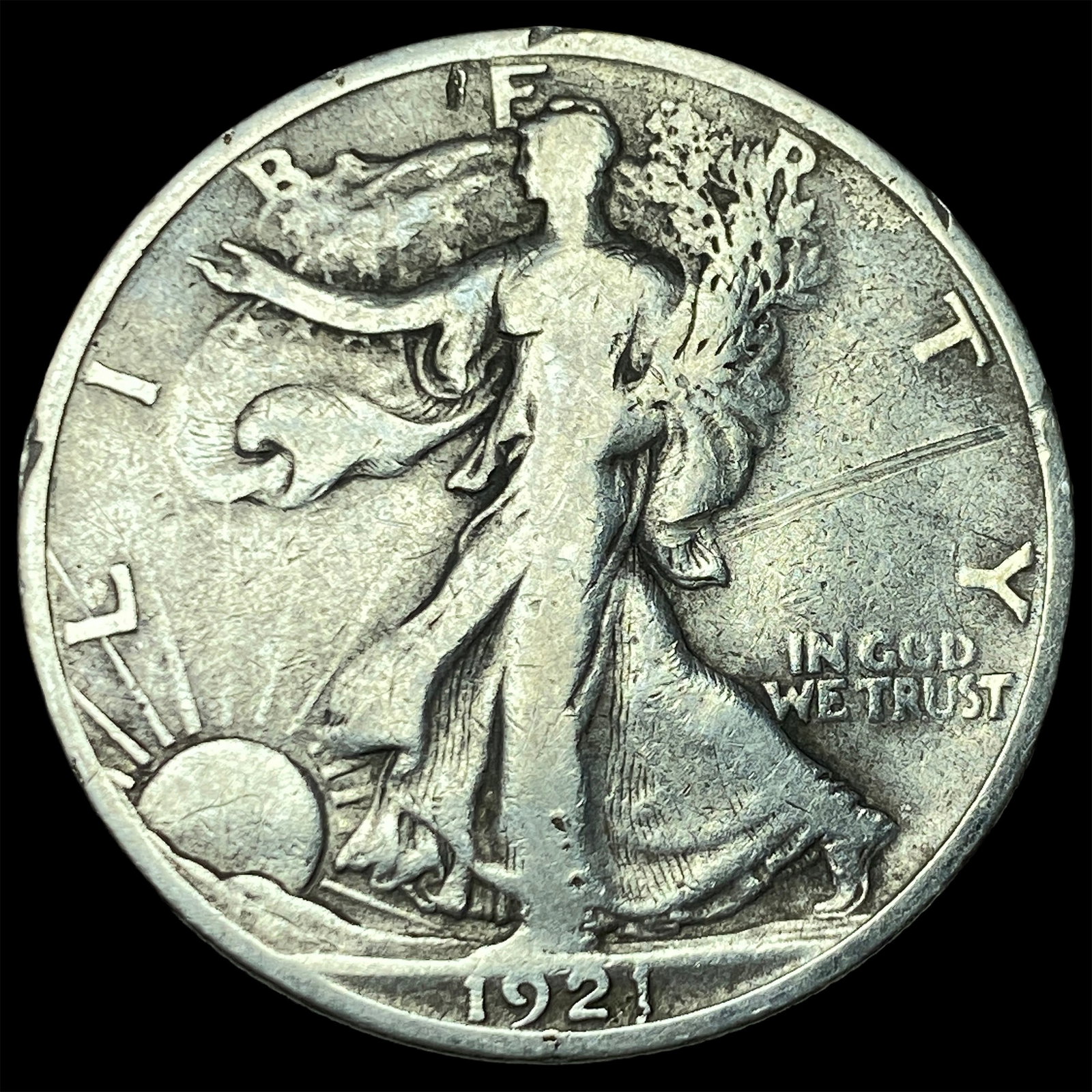 1921-S Silver Half Dollar LIGHTLY CIRCULATED: 1921-S Silver Half Dollar LIGHTLY CIRCULATED