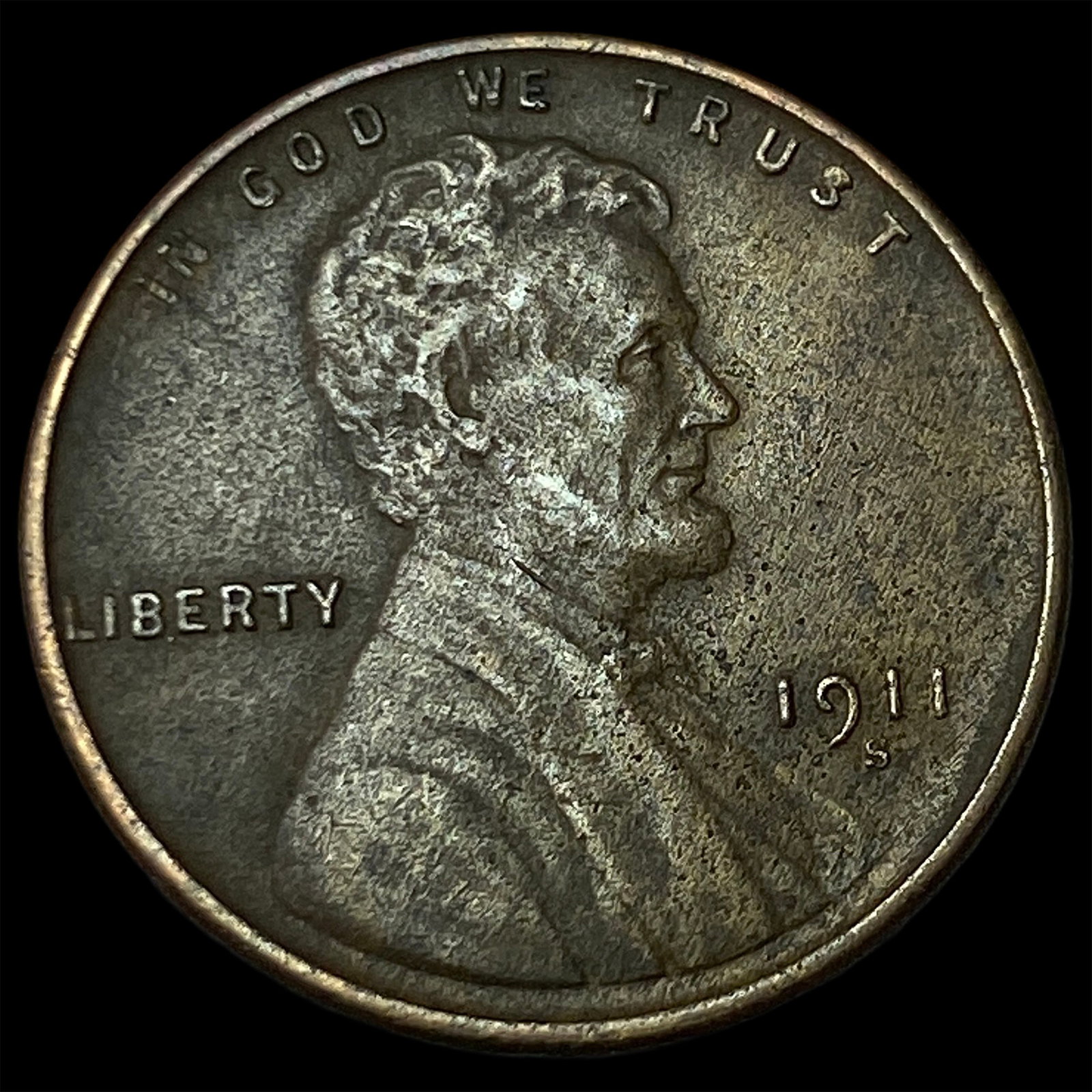 1911-S Lincoln Wheat Cent NEARLY UNCIRCULATED: 1911-S Lincoln Wheat Cent NEARLY UNCIRCULATED