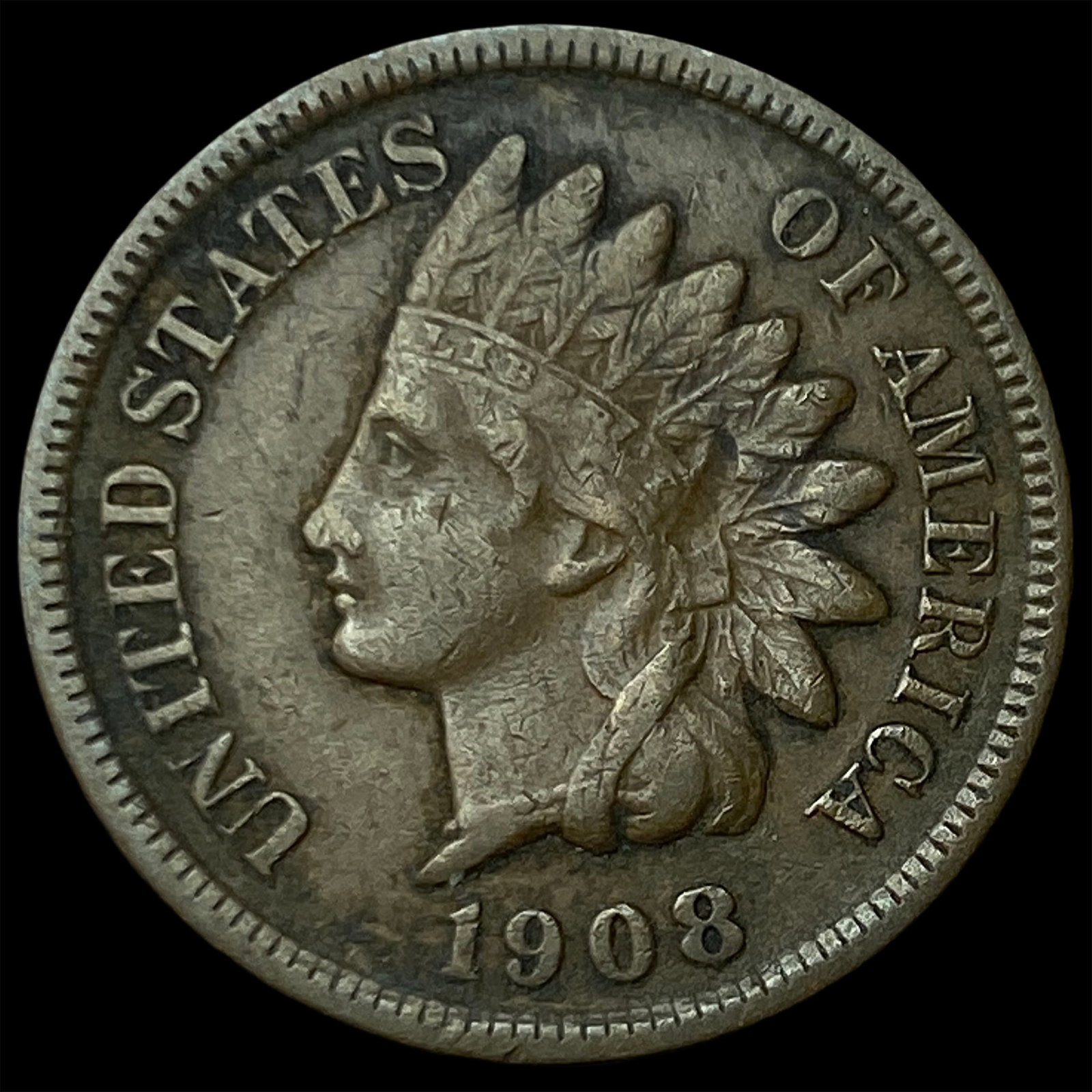 1908-S Indian Head Cent CLOSELY UNCIRCULATED: 1908-S Indian Head Cent CLOSELY UNCIRCULATED