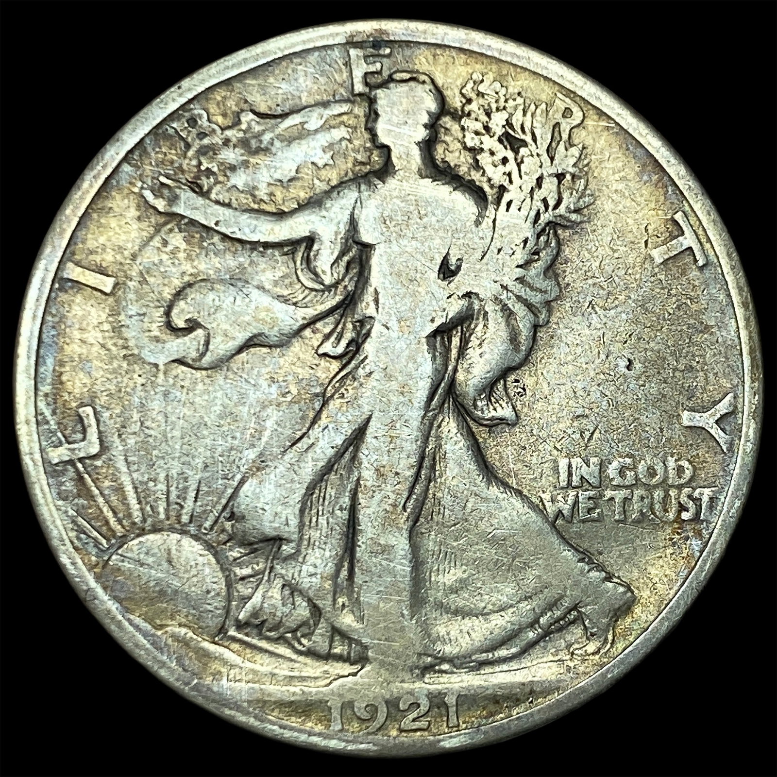 1921-S Silver Walking Liberty Half Dollar LIGHTLY CIRCULATED: 1921-S Silver Walking Liberty Half Dollar LIGHTLY CIRCULATED