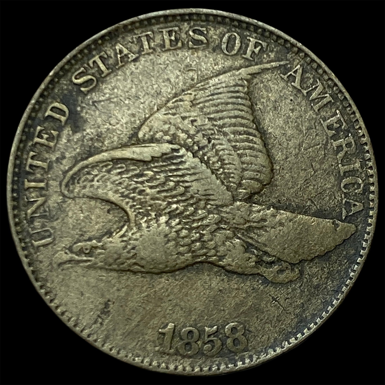 1858 Flying Eagle Cent NEARLY UNCIRCULATED: 1858 Flying Eagle Cent NEARLY UNCIRCULATED