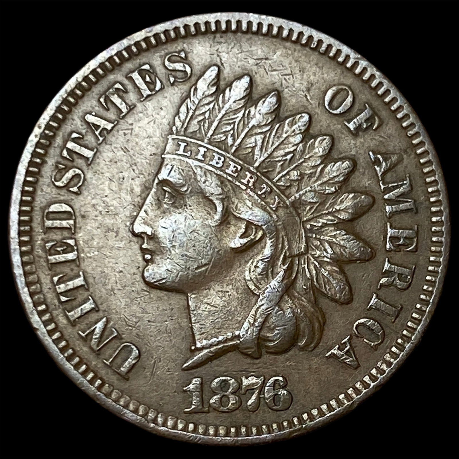 1876 Indian Head Cent CLOSELY UNCIRCULATED: 1876 Indian Head Cent CLOSELY UNCIRCULATED