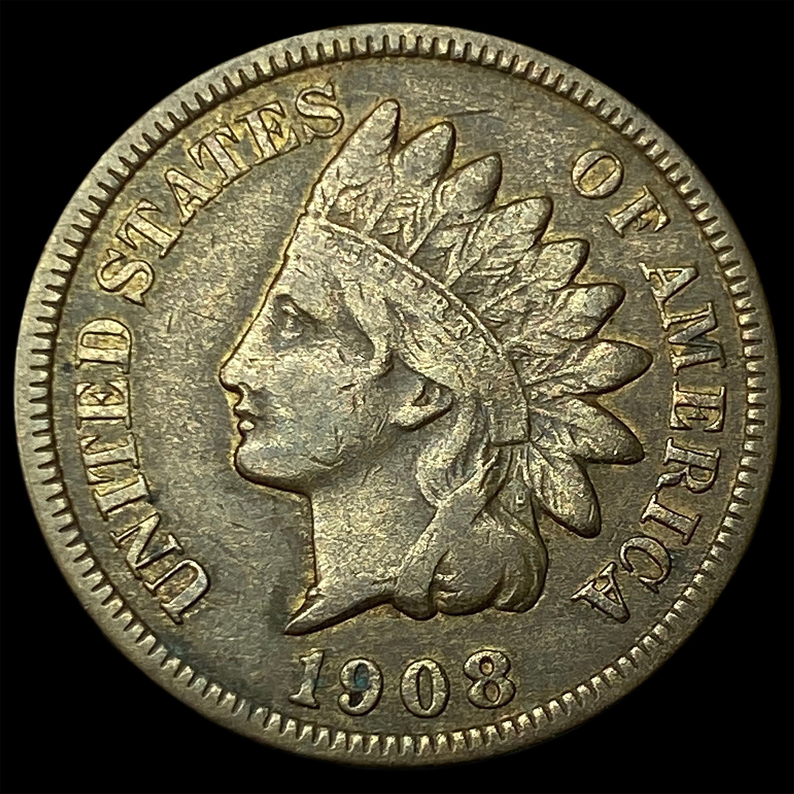 1908-S Indian Head Cent NEARLY UNCIRCULATED (1 of 2)