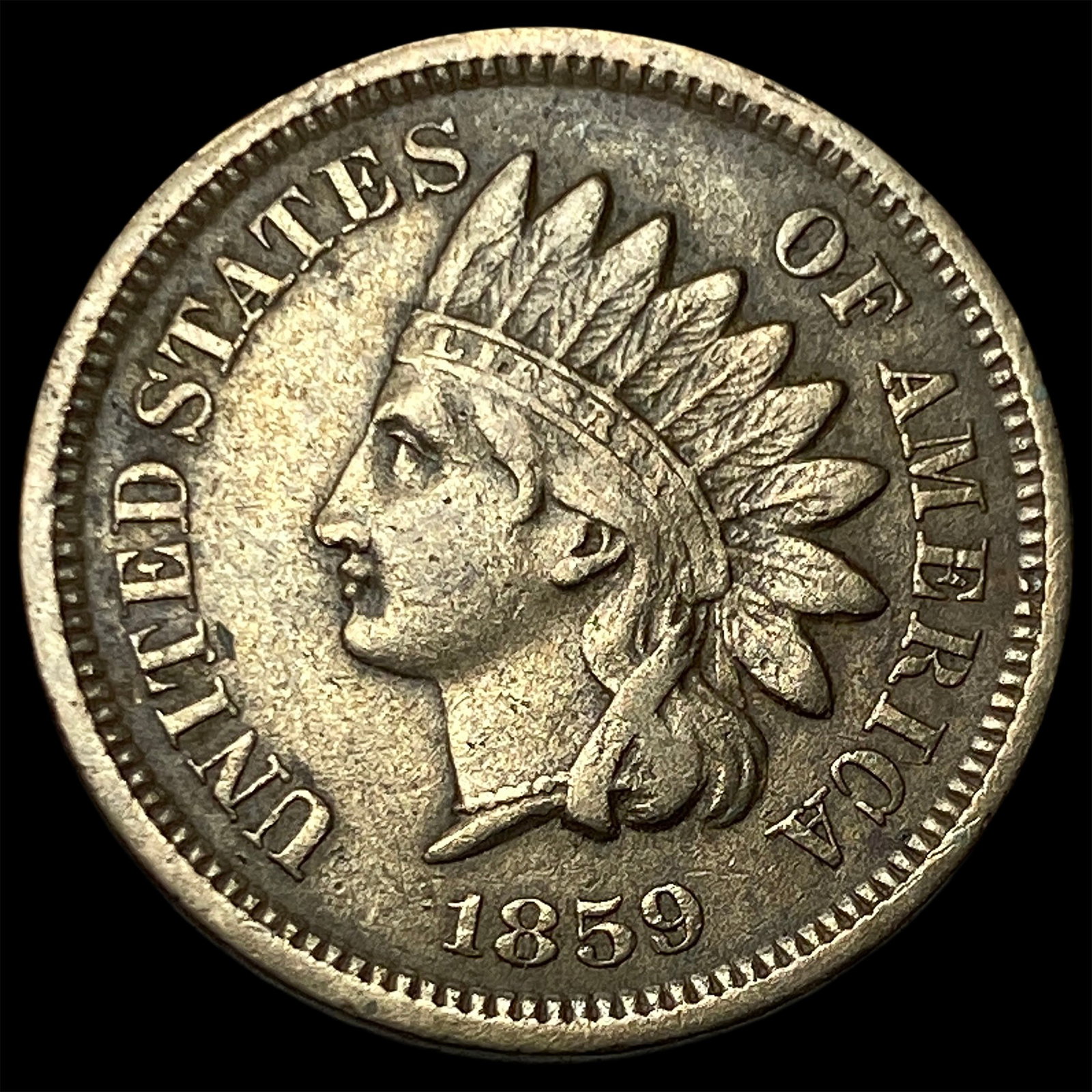 1859 Copper-Nickel Indian Head Cent NEARLY UNCIRCULATED (1 of 2)