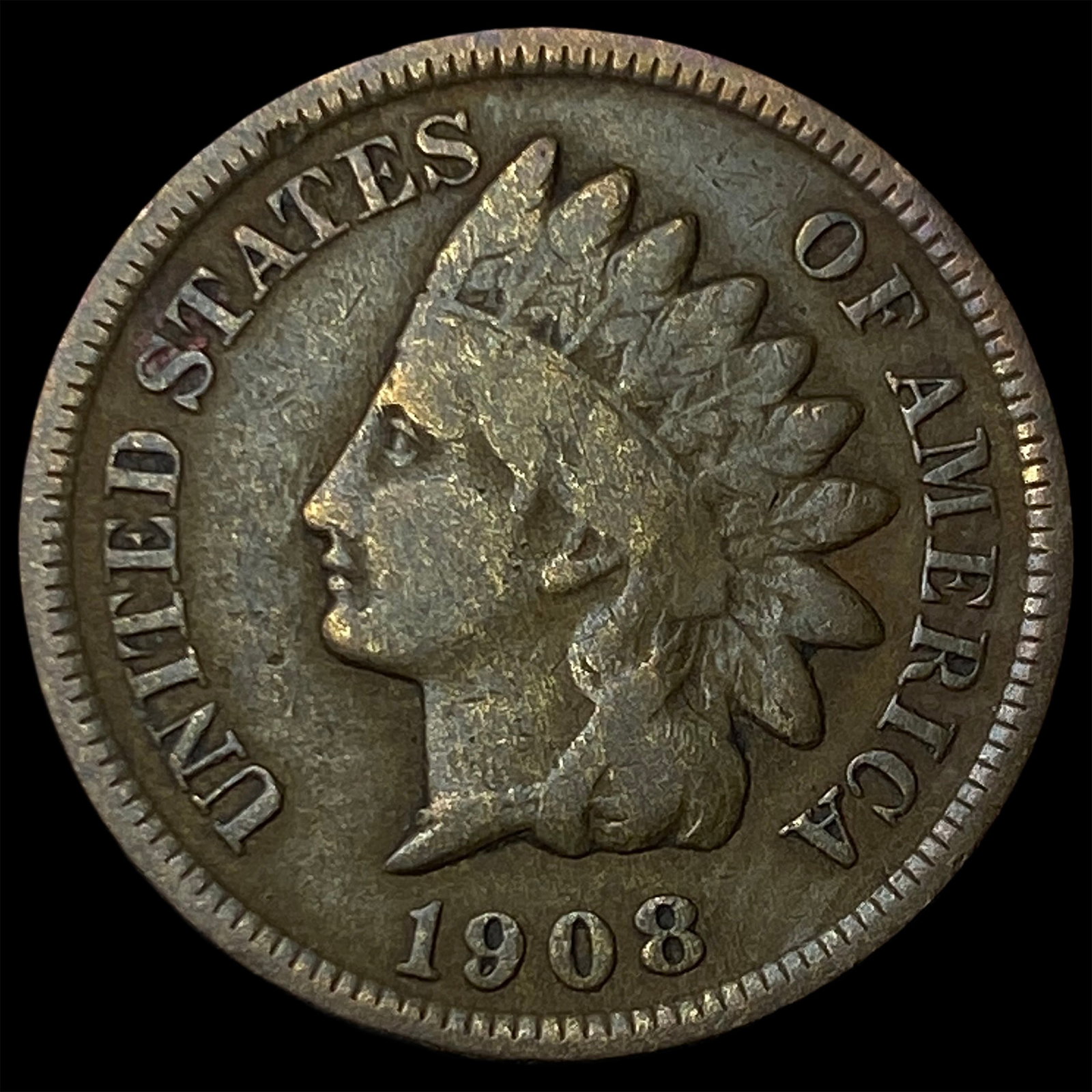 1908-S Indian Head Cent NEARLY UNCIRCULATED (1 of 2)