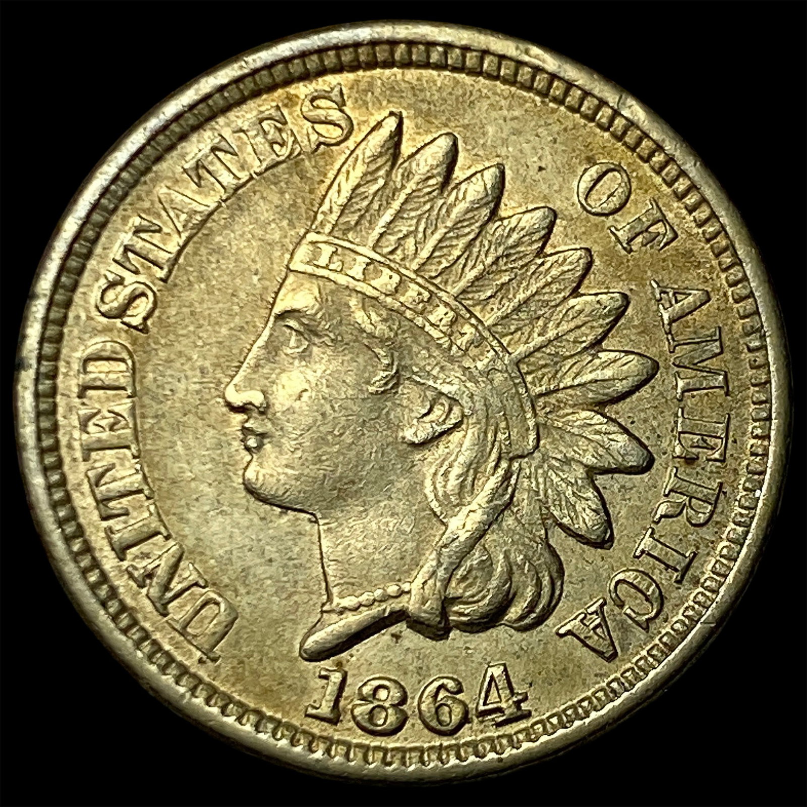 1864 Bronze Indian Head Cent CHOICE AU (1 of 2)