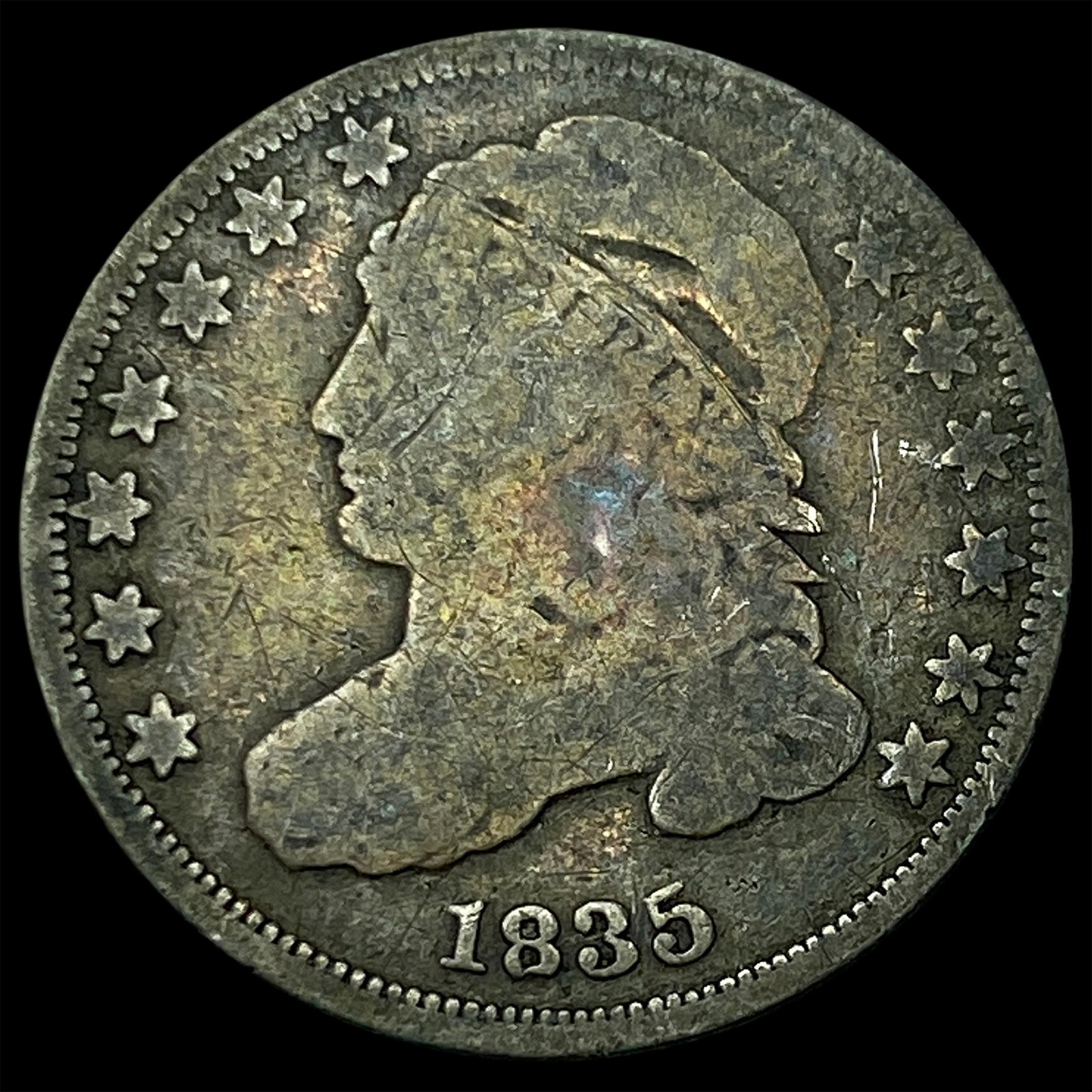 1835 Capped Bust Dime NICELY CIRCULATED: 1835 Capped Bust Dime NICELY CIRCULATED