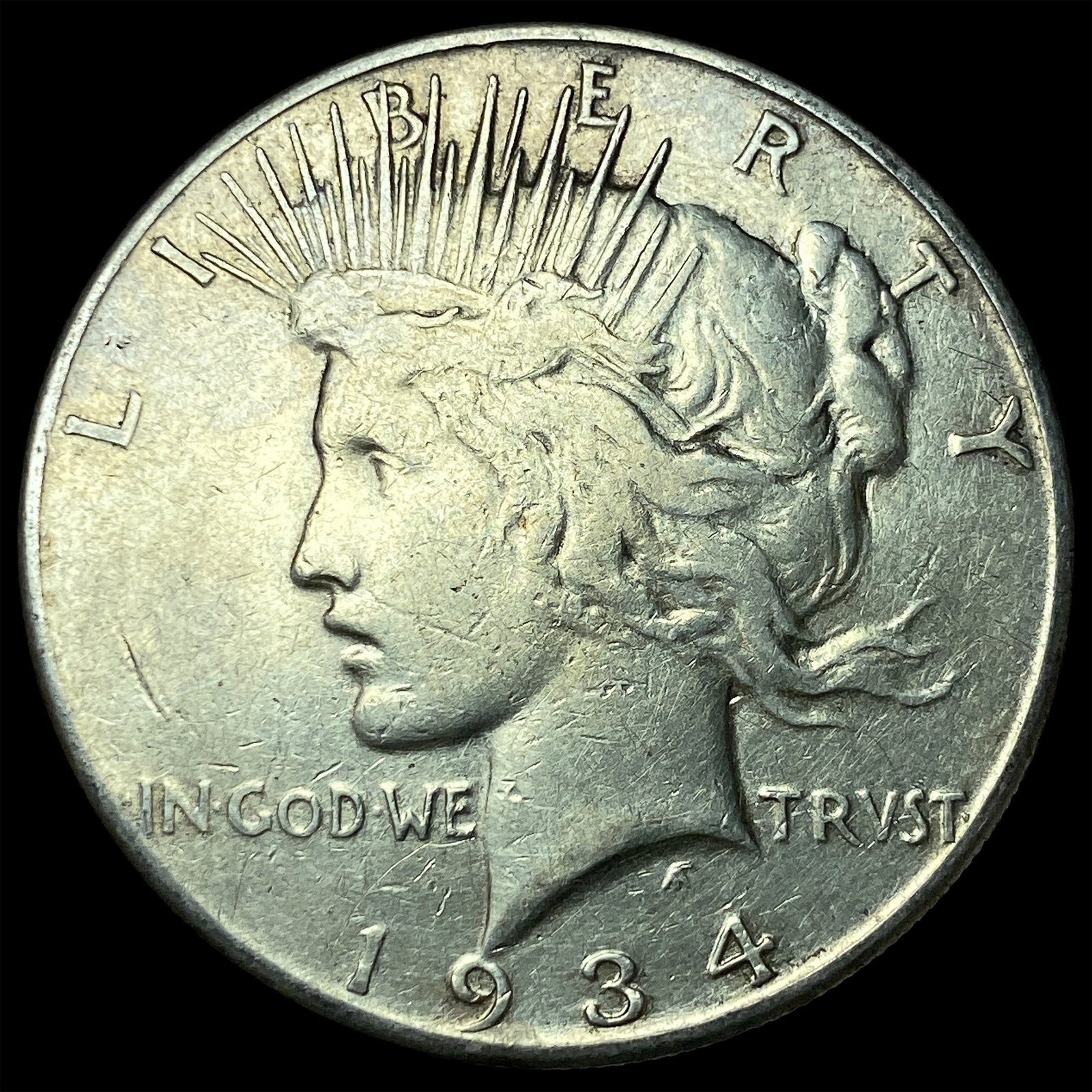 1934 Peace Silver Dollar NEARLY UNCIRCULATED: 1934 Peace Silver Dollar NEARLY UNCIRCULATED