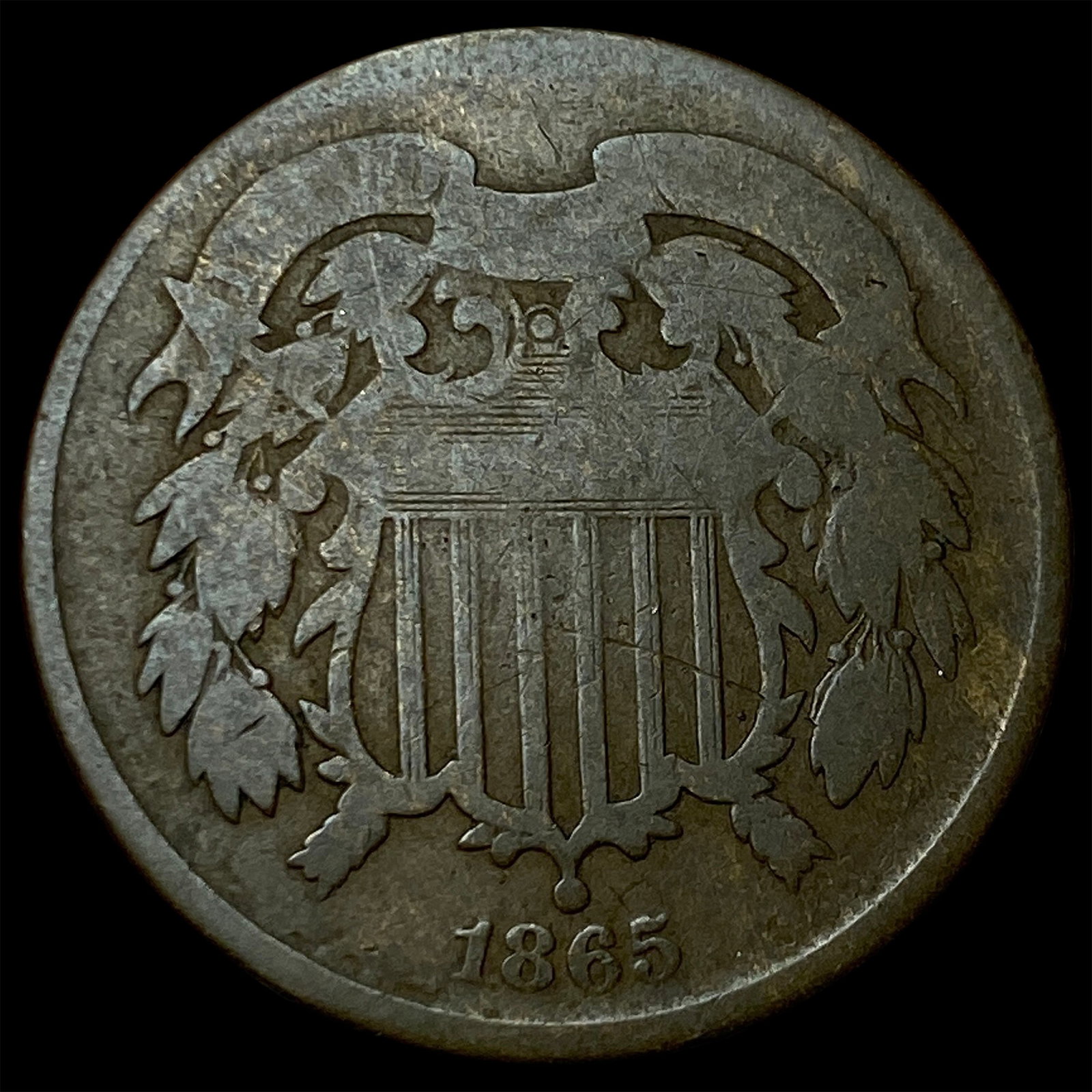1865 Two-Cent Piece NICELY CIRCULATED: 1865 Two-Cent Piece NICELY CIRCULATED