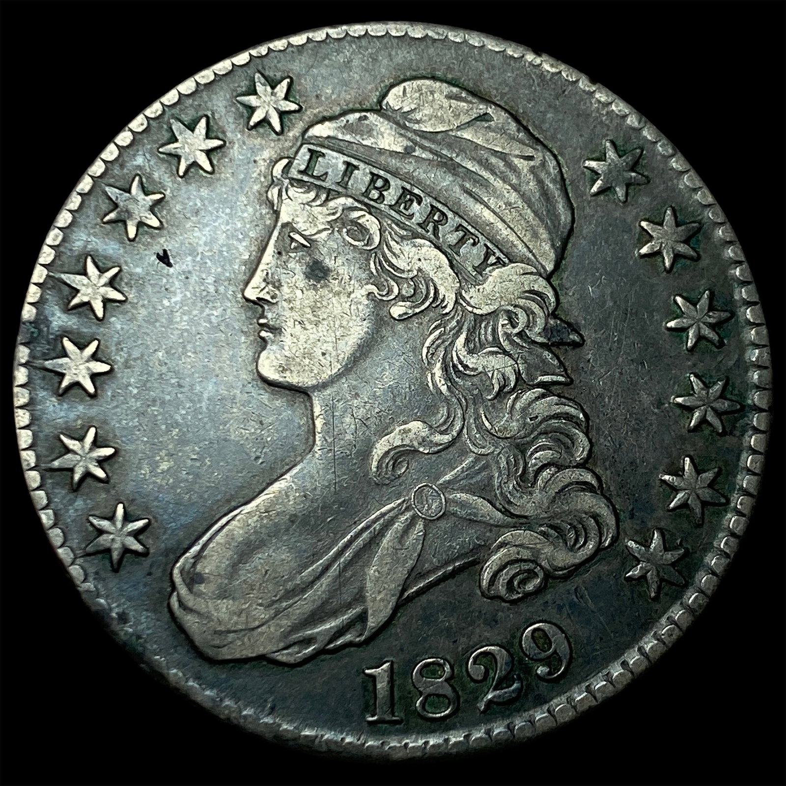 1829 Capped Bust Half Dollar NEARLY UNCIRCULATED (1 of 2)
