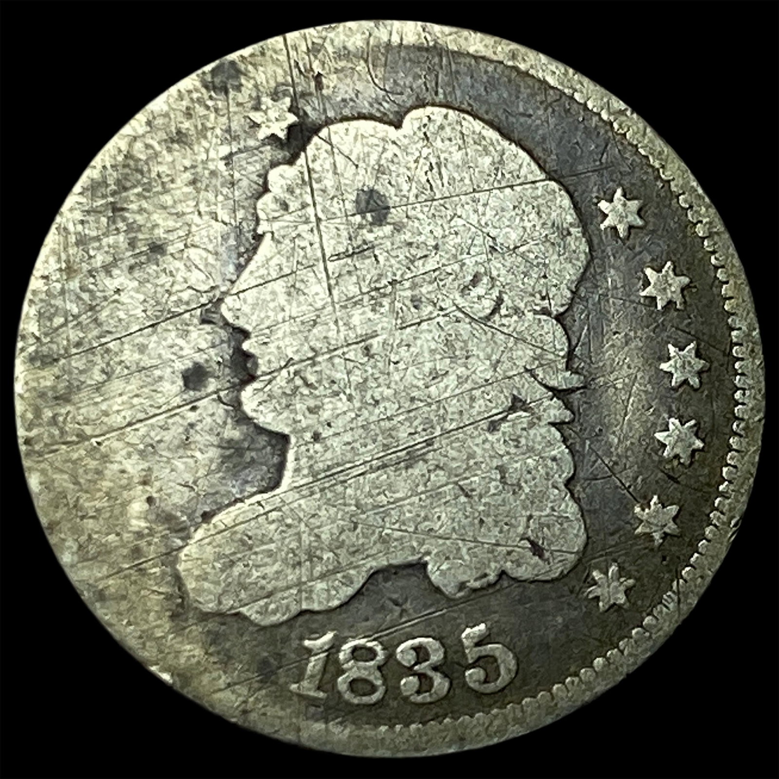 1835 Capped Bust Half Dollar NICELY CIRCULATED: 1835 Capped Bust Half Dollar NICELY CIRCULATED