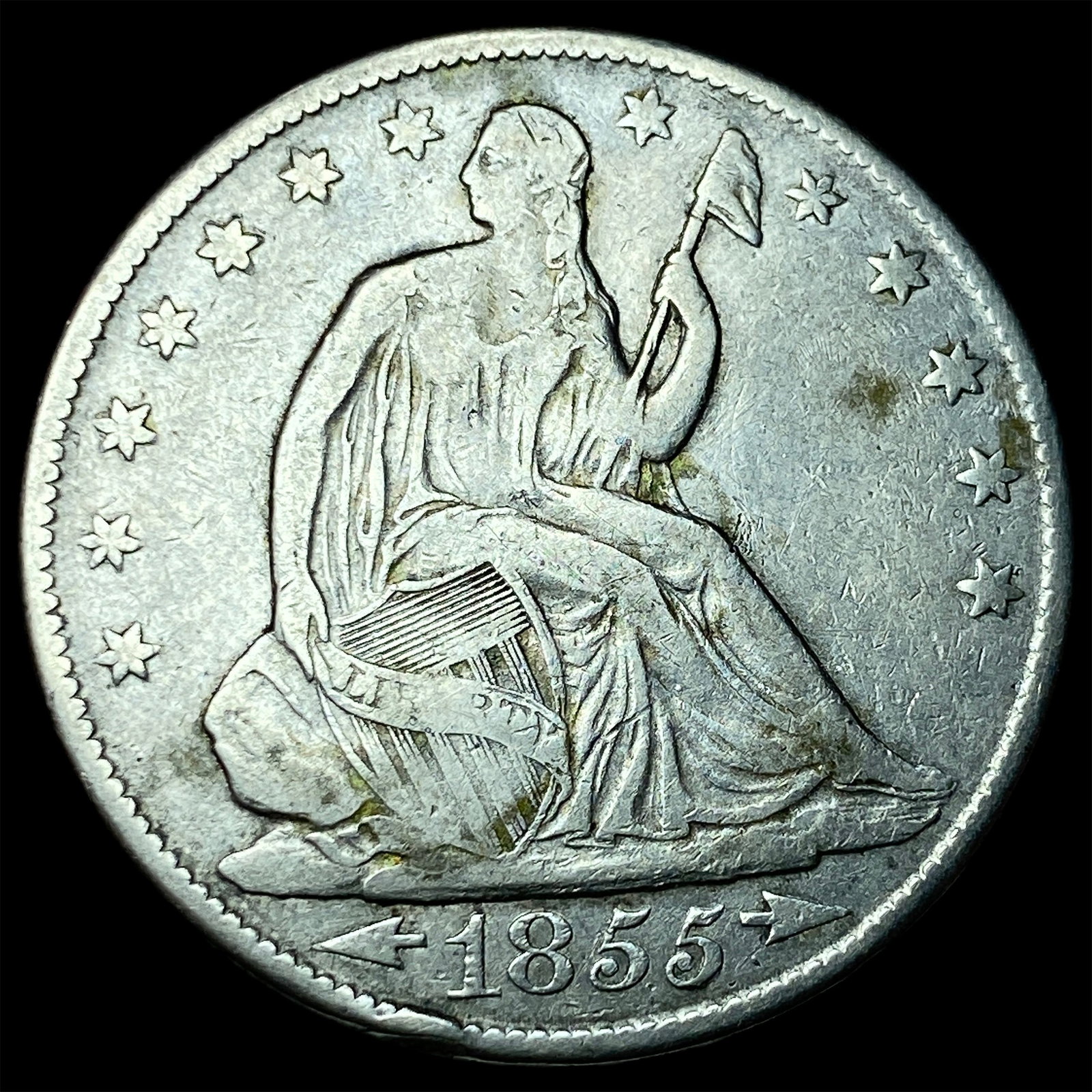 1855-O Silver Half Dollar LIGHTLY CIRCULATED: 1855-O Silver Half Dollar LIGHTLY CIRCULATED