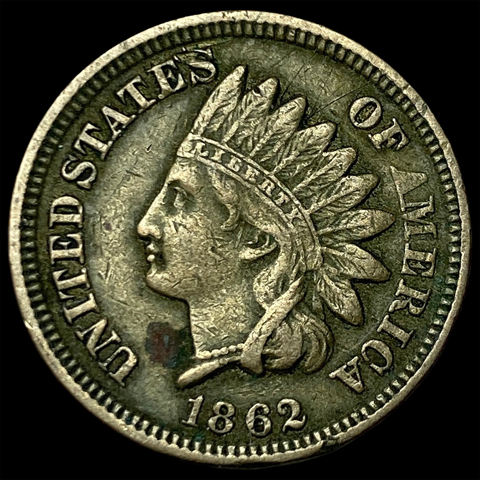 1862 Copper-Nickel Indian Head Cent NEARLY UNCIRCULATED: 1862 Copper-Nickel Indian Head Cent NEARLY UNCIRCULATED