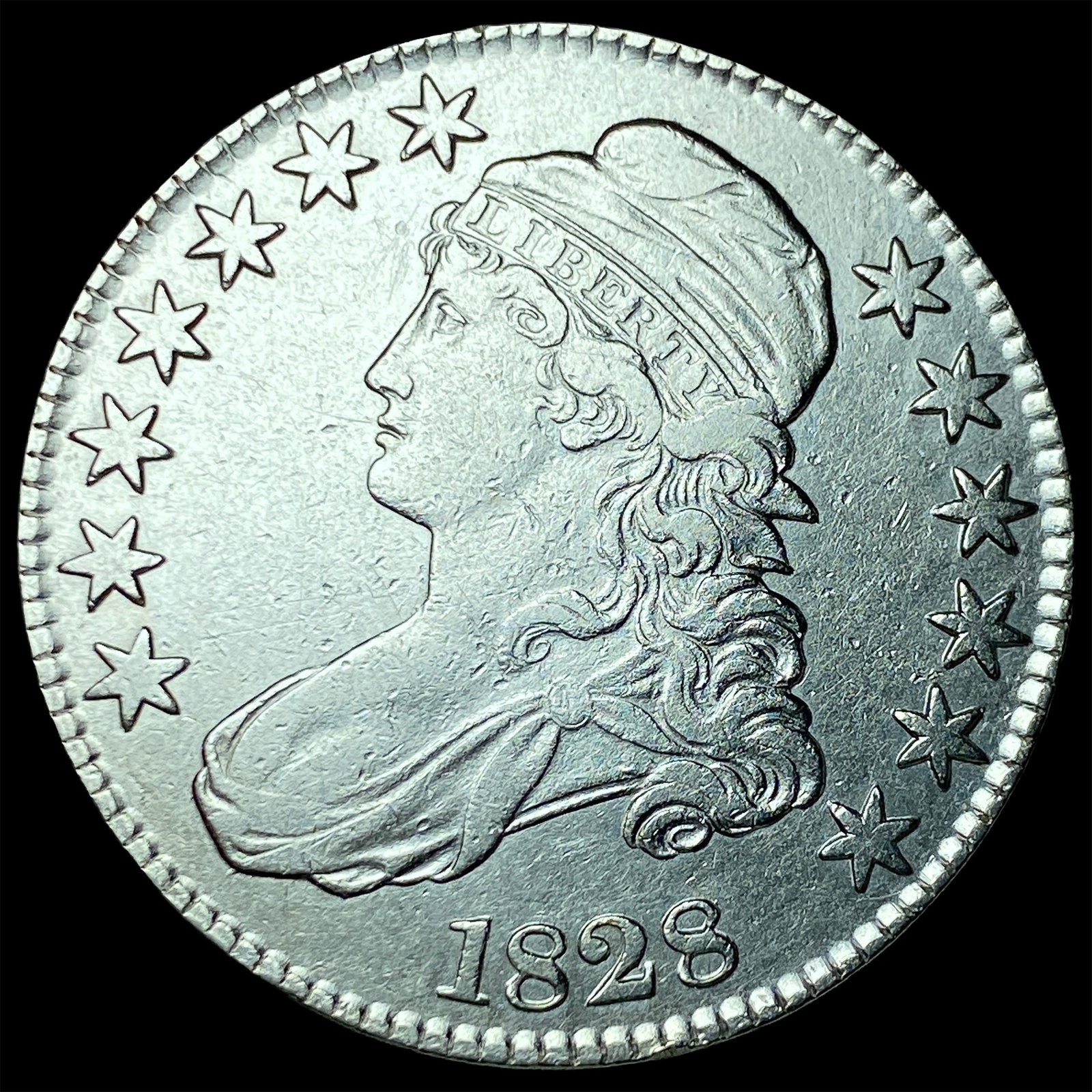 1828 Capped Bust Half Dollar CLOSELY UNCIRCULATED: 1828 Capped Bust Half Dollar CLOSELY UNCIRCULATED
