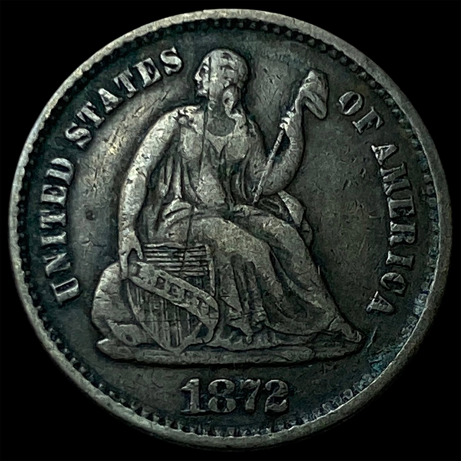 1872 Silver Half Dime CLOSELY UNCIRCULATED (1 of 2)