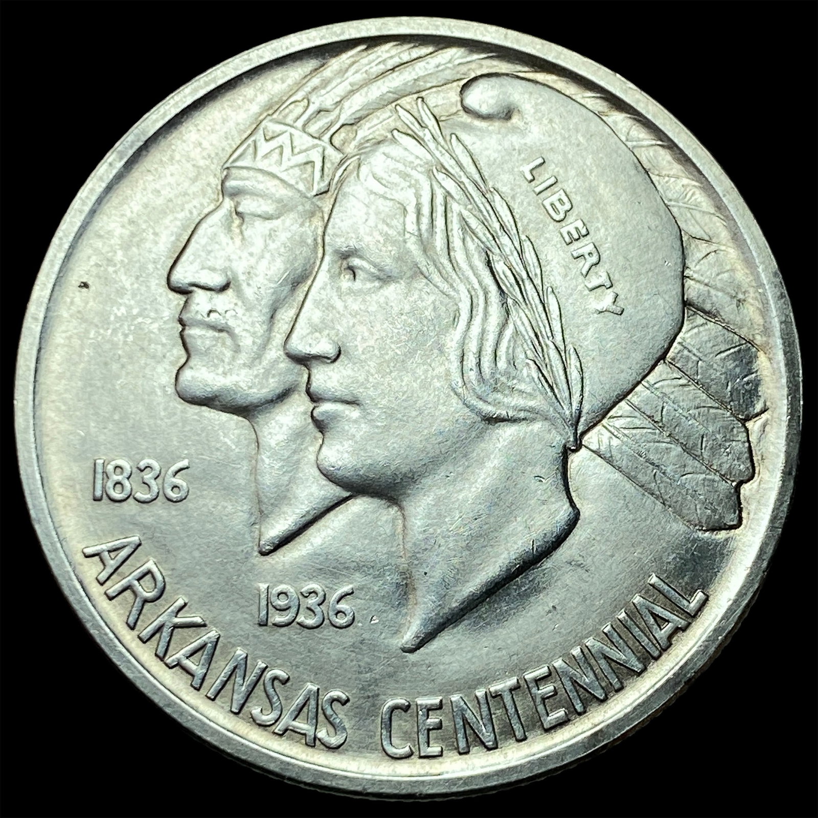 1936 Arkansas Centennial Silver Half Dollar GEM BU: 1936 Arkansas Centennial Silver Half Dollar GEM BU