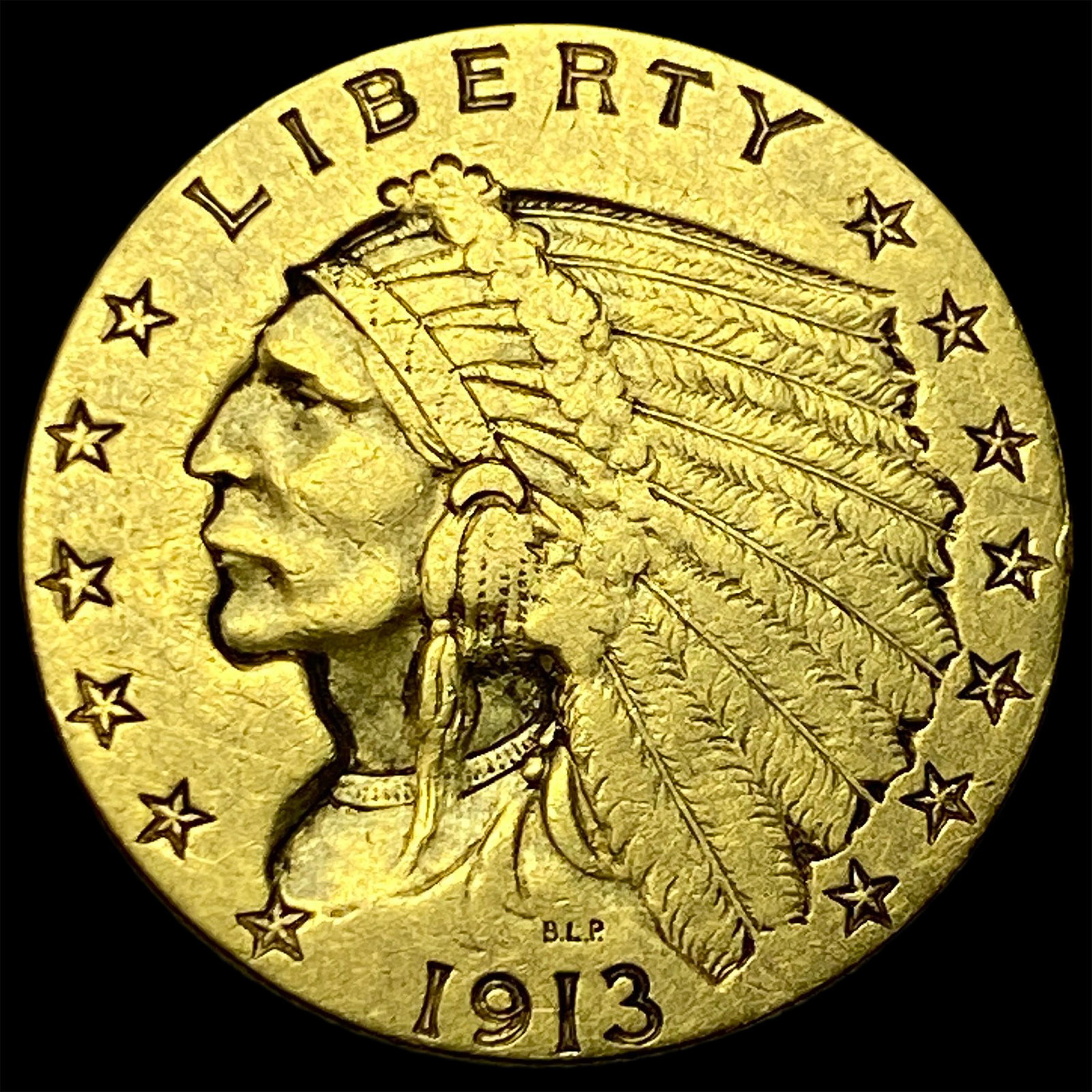 1913 Indian Head Gold $2.50 Quarter Eagle NEARLY UNCIRCULATED (1 of 2)