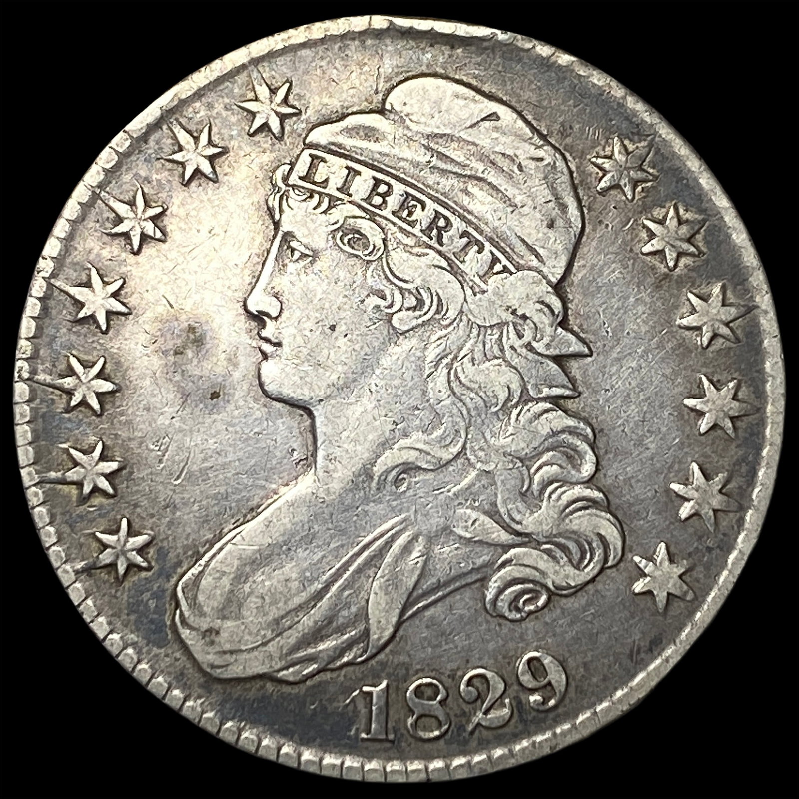 1829 Capped Bust Half Dollar NEARLY UNCIRCULATED: 1829 Capped Bust Half Dollar NEARLY UNCIRCULATED