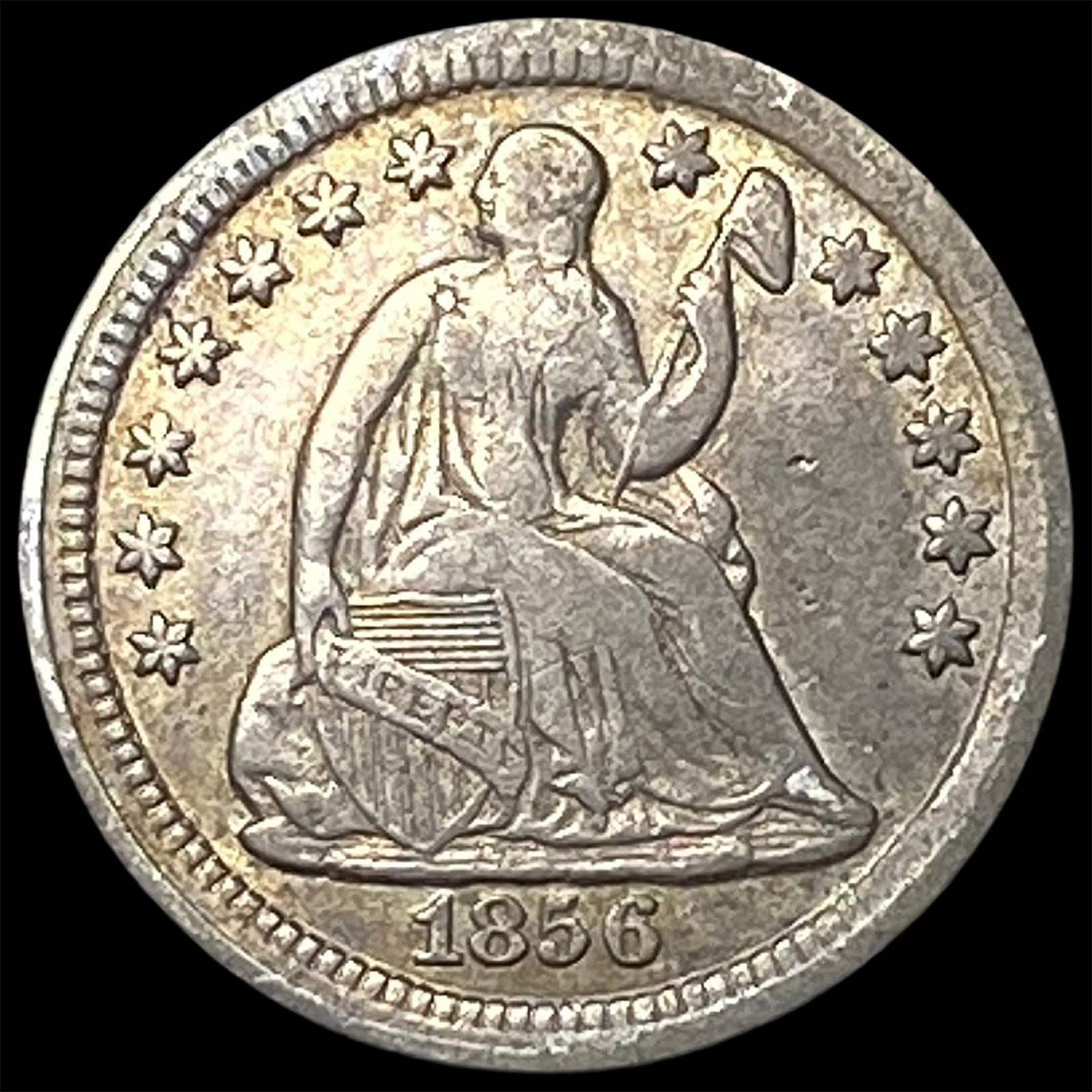 1856 Seated Liberty Half Dime CLOSELY UNCIRCULATED: 1856 Seated Liberty Half Dime CLOSELY UNCIRCULATED