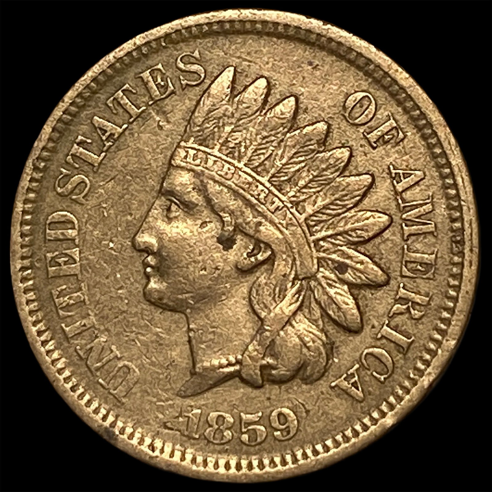 1859 Copper-Nickel Indian Head Cent NEARLY UNCIRCULATED (1 of 2)