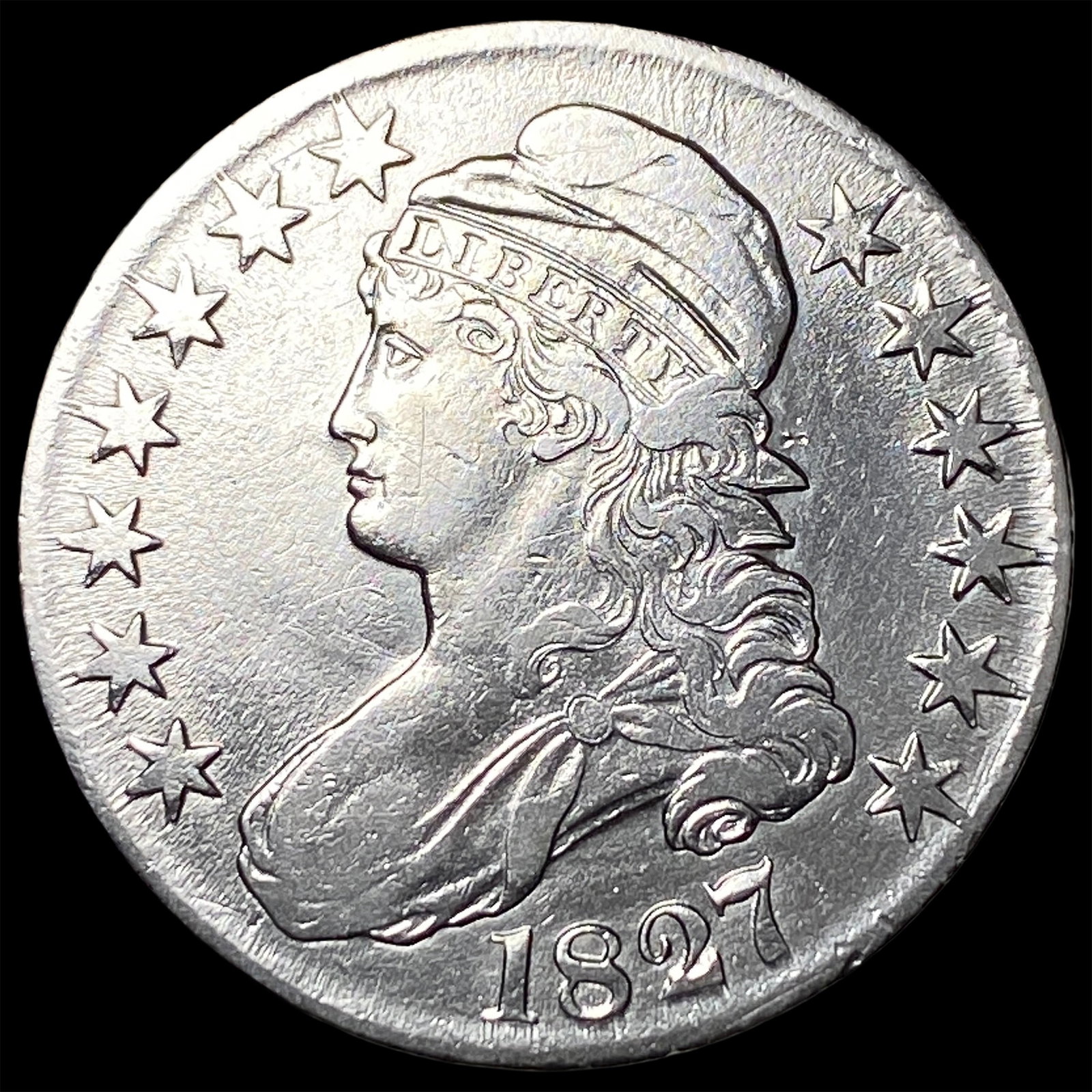 1827 Capped Bust Half Dollar CLOSELY UNCIRCULATED: 1827 Capped Bust Half Dollar CLOSELY UNCIRCULATED
