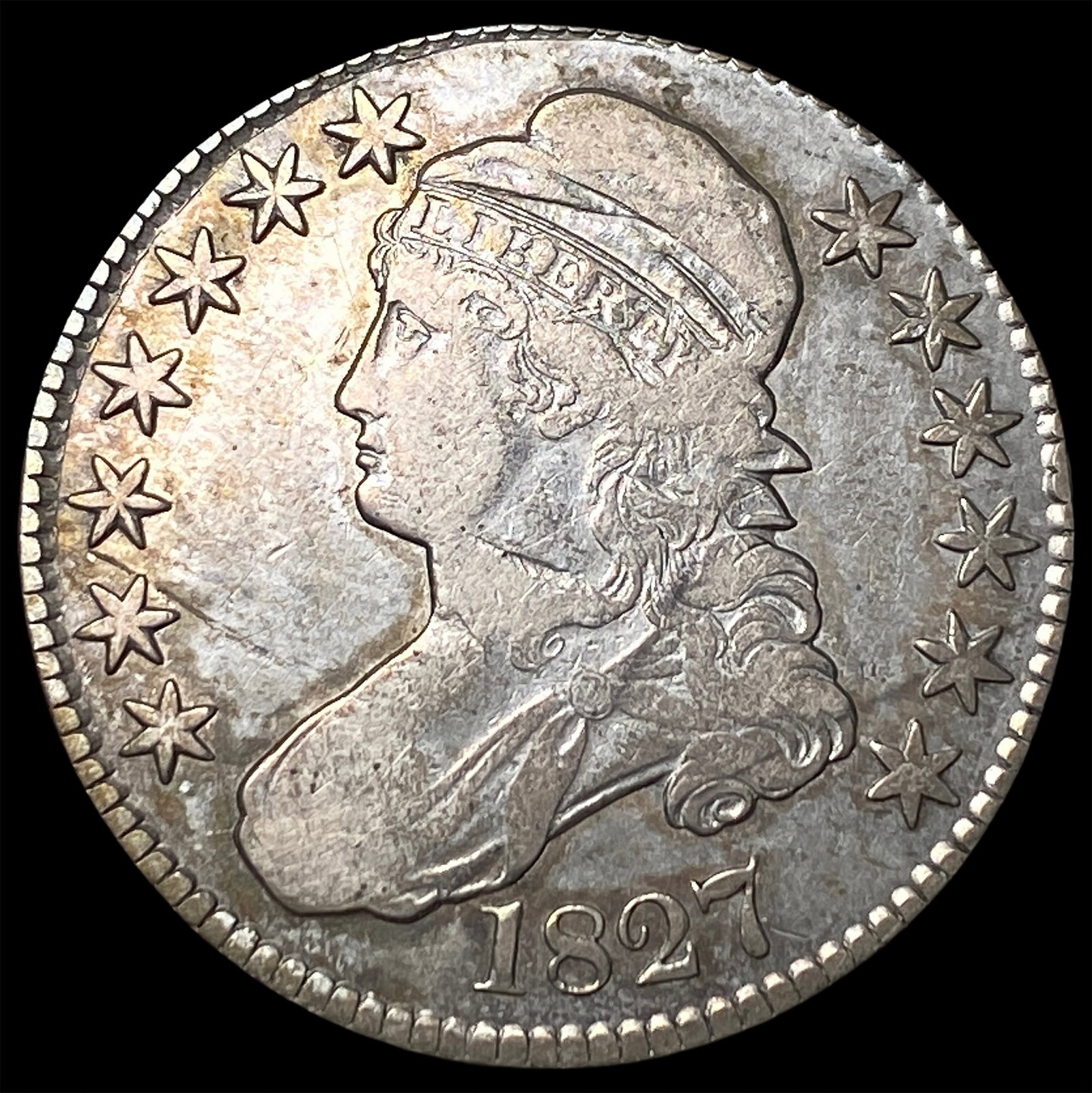 1827 Capped Bust Half Dollar LIGHTLY CIRCULATED: 1827 Capped Bust Half Dollar LIGHTLY CIRCULATED