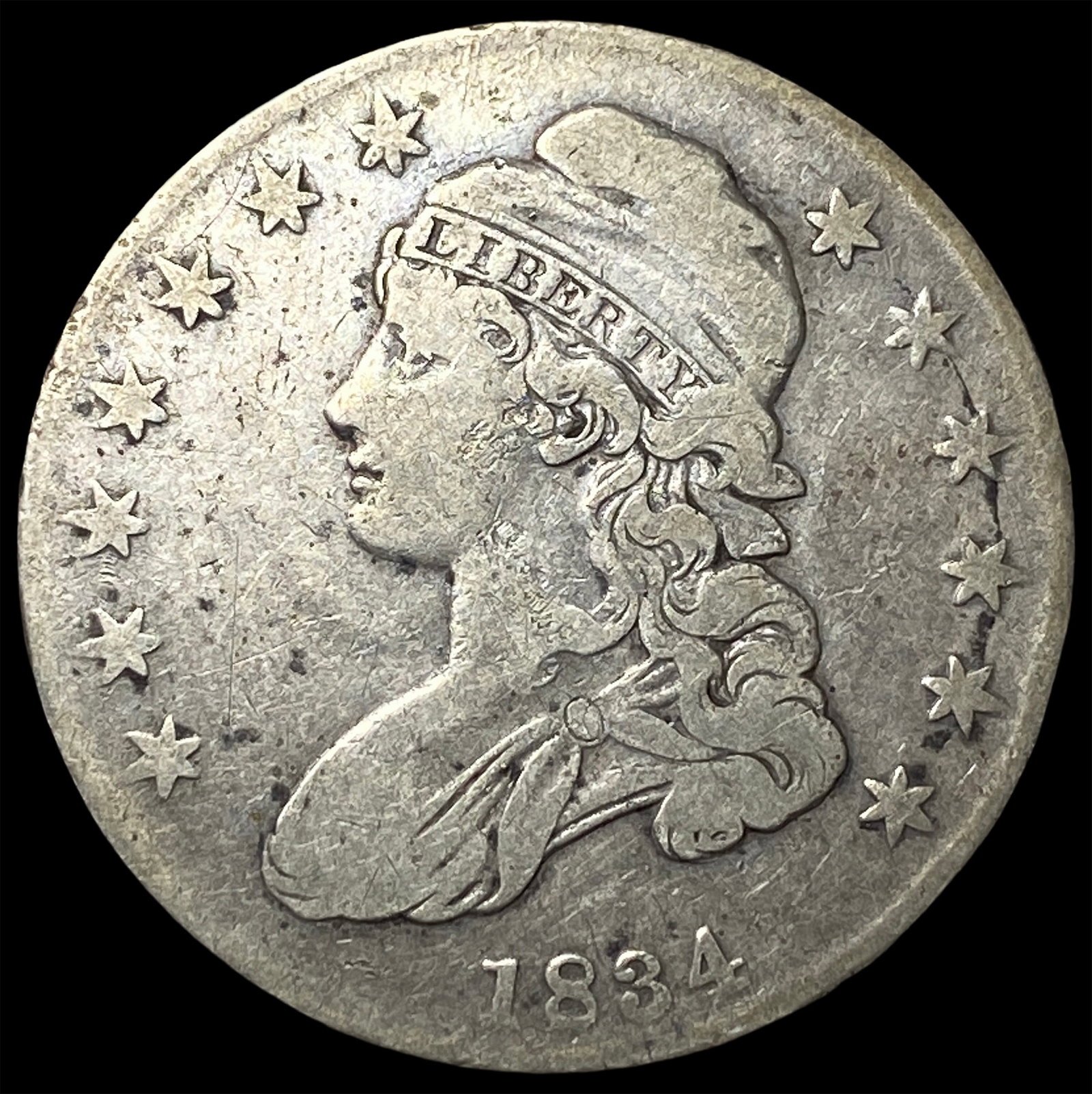 1834 Capped Bust Half Dollar LIGHTLY CIRCULATED: 1834 Capped Bust Half Dollar LIGHTLY CIRCULATED