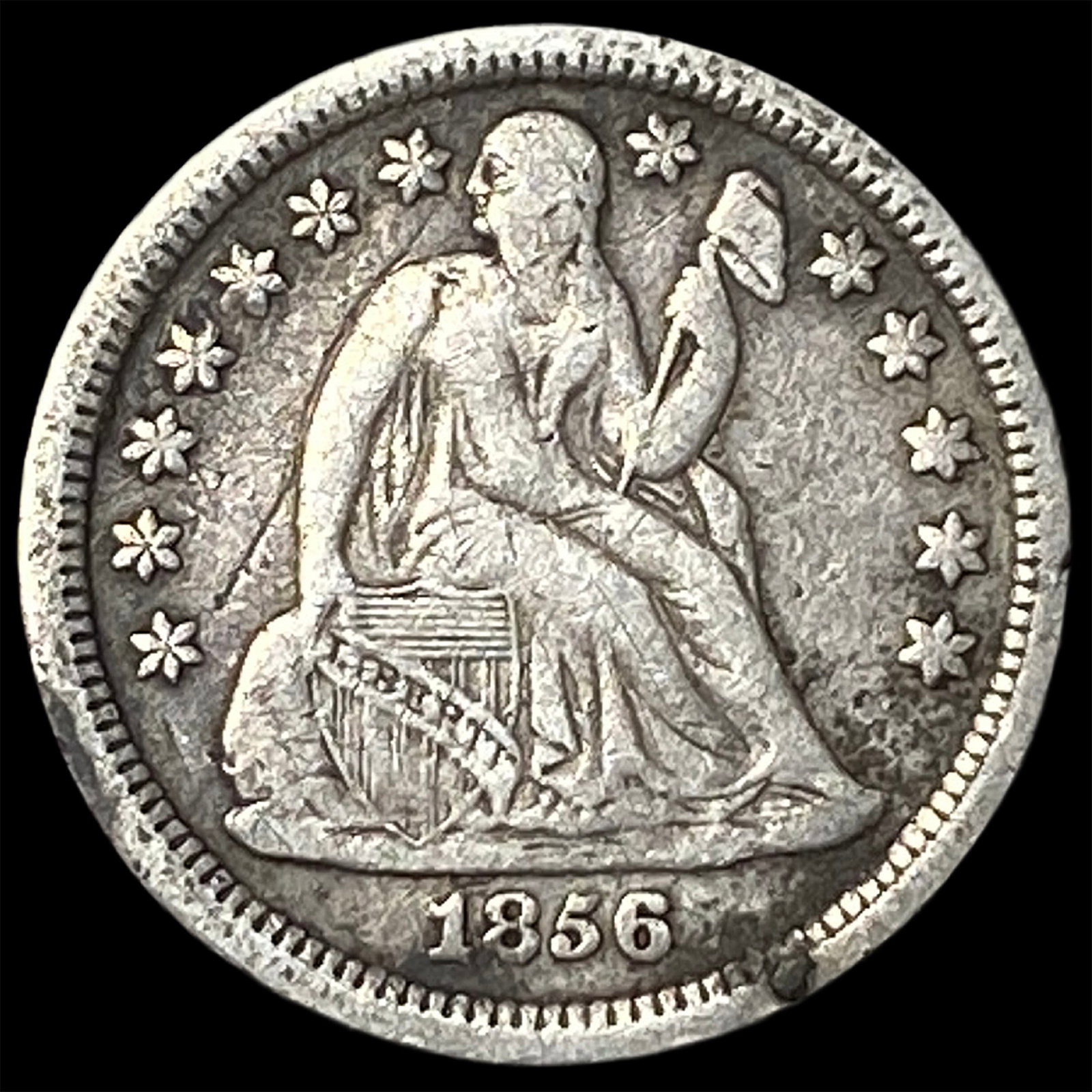 1856 Seated Liberty Dime NEARLY UNCIRCULATED: 1856 Seated Liberty Dime NEARLY UNCIRCULATED