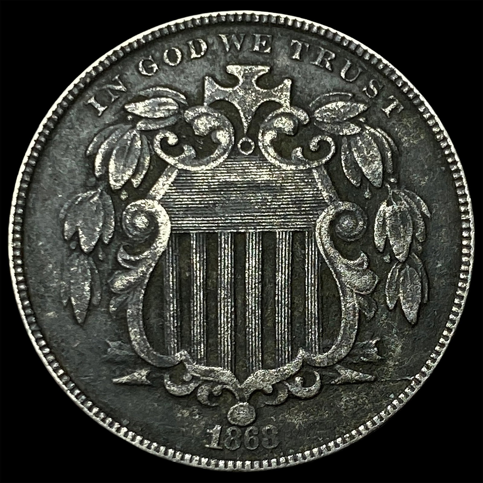 1868 Shield Nickel CLOSELY UNCIRCULATED (1 of 2)