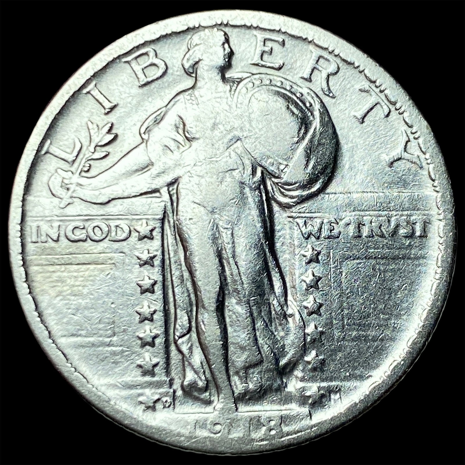 1918 Standing Liberty Quarter CLOSELY UNCIRCULATED: 1918 Standing Liberty Quarter CLOSELY UNCIRCULATED