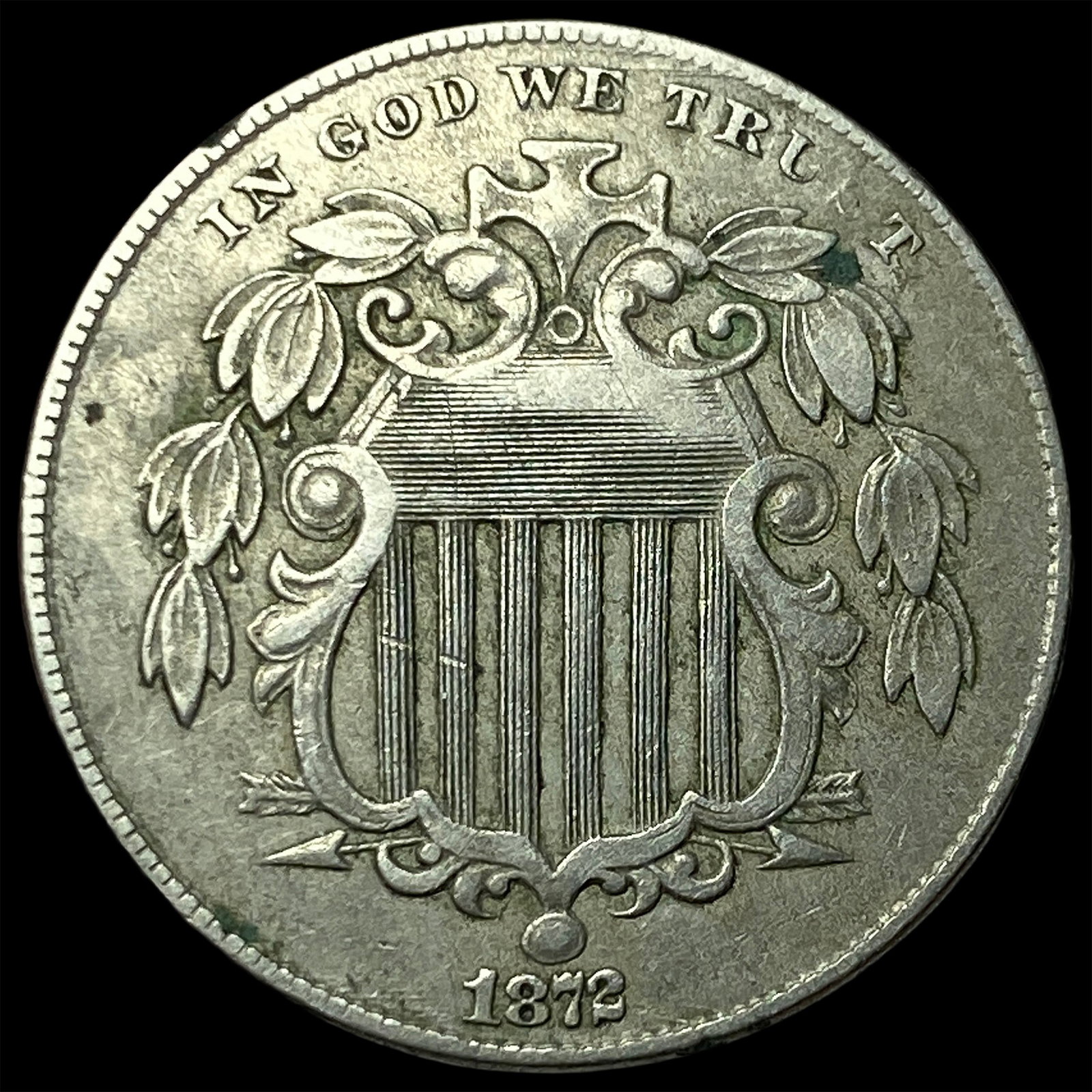 1872 Shield Nickel CLOSELY UNCIRCULATED (1 of 2)