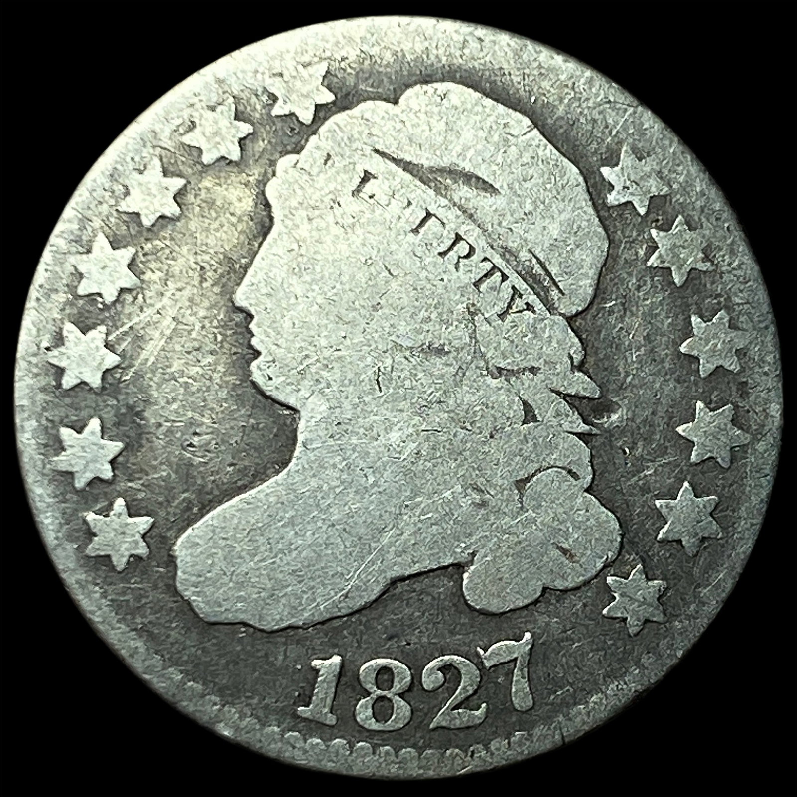 1827 Capped Bust Dime NICELY CIRCULATED: 1827 Capped Bust Dime NICELY CIRCULATED