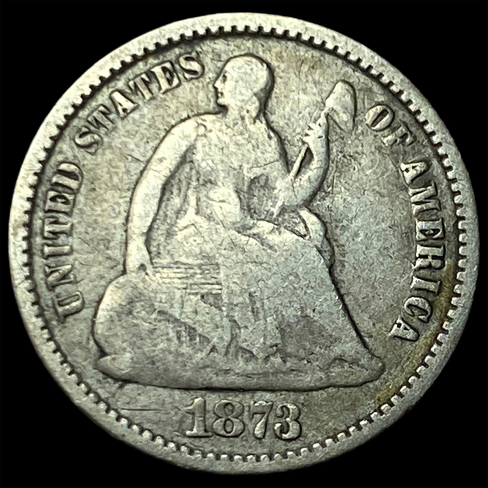 1873 Seated Liberty Half Dime NICELY CIRCULATED: 1873 Seated Liberty Half Dime NICELY CIRCULATED