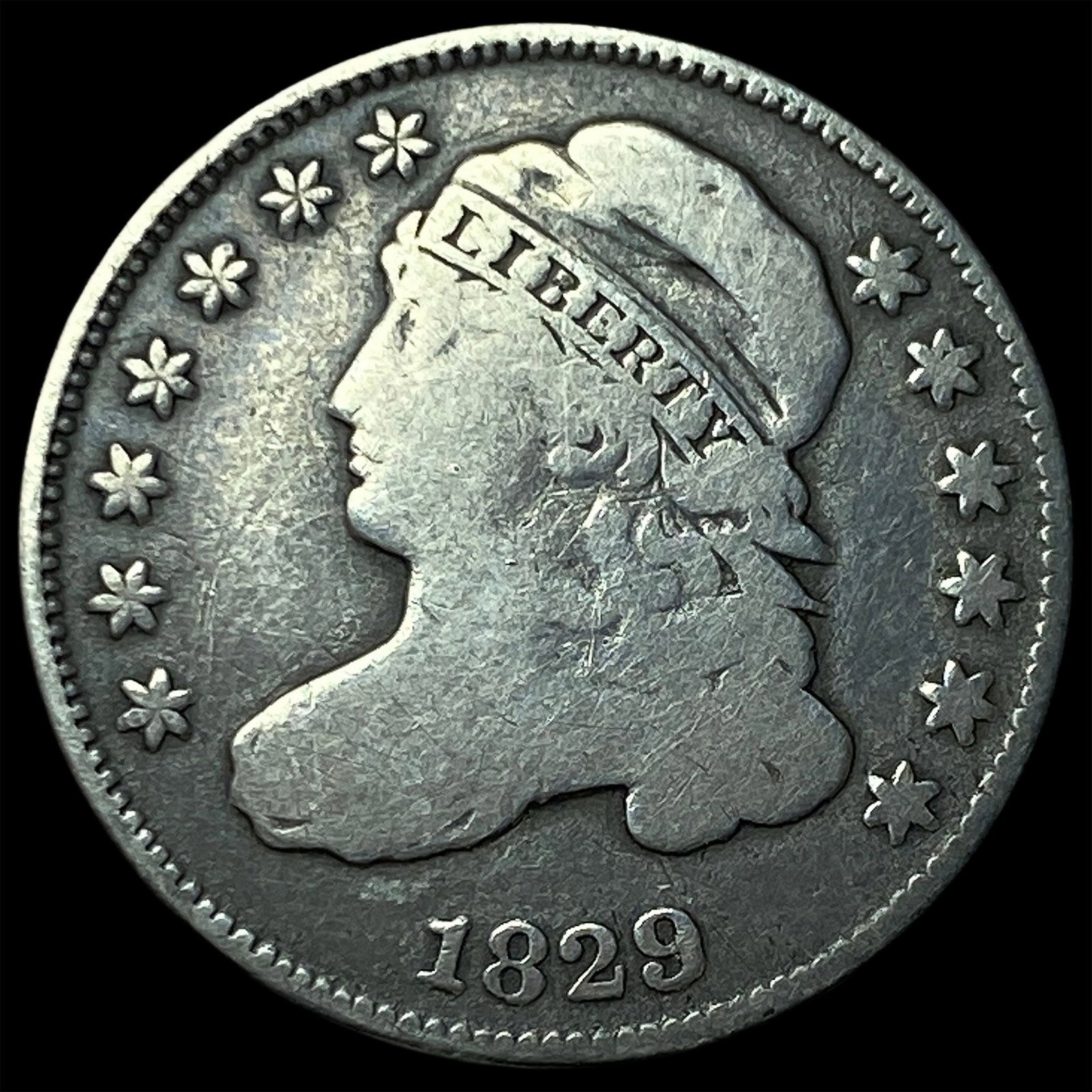1829 Capped Bust Dime LIGHTLY CIRCULATED: 1829 Capped Bust Dime LIGHTLY CIRCULATED