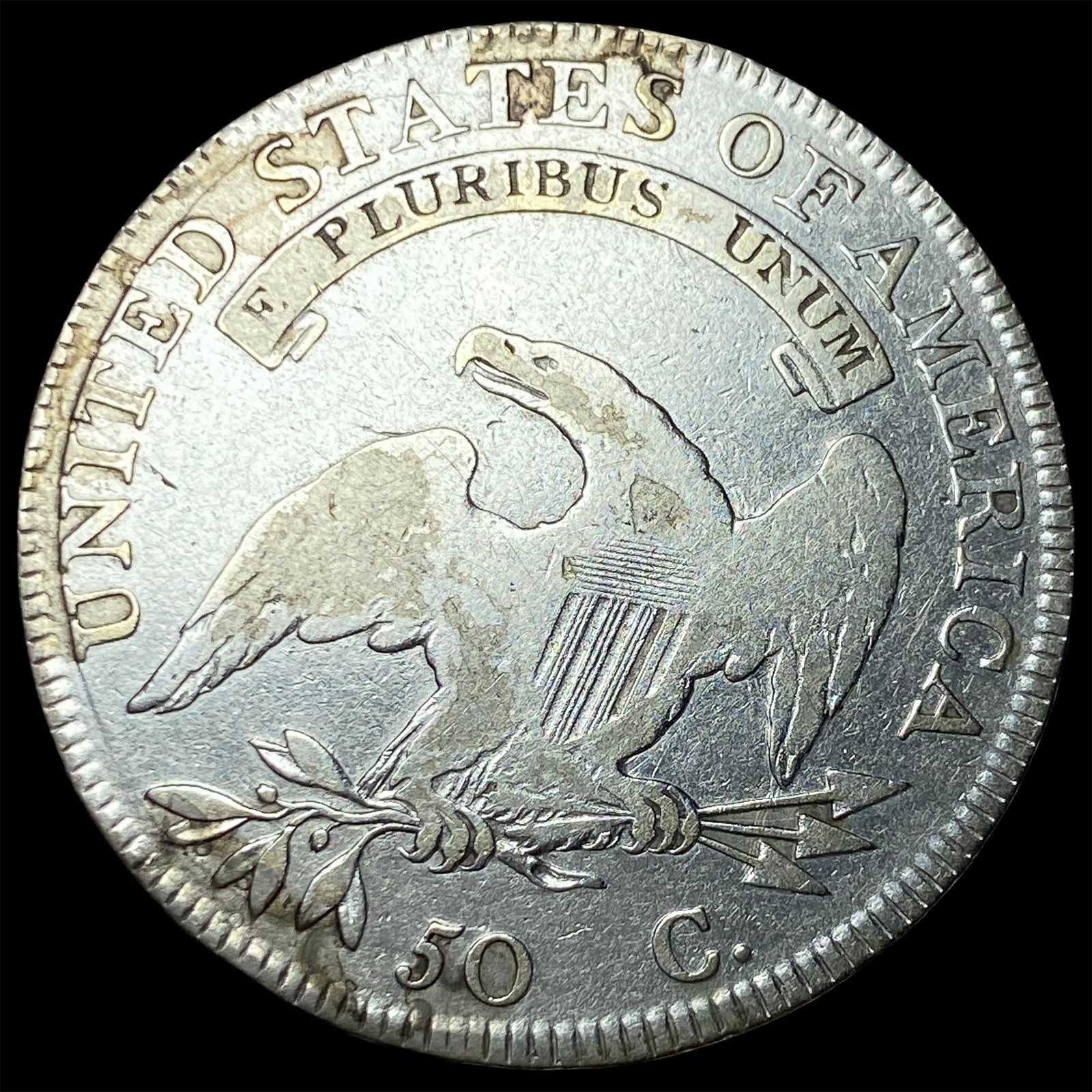 1807 Capped Bust Silver Half Dollar LIGHTLY CIRCULATED - 2