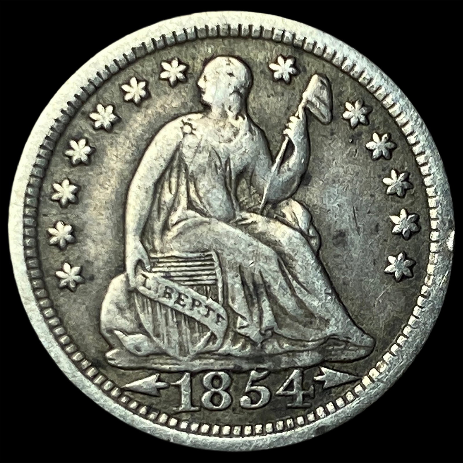 1854 Arrows Seated Liberty Half Dime LIGHTLY CIRCULATED (1 of 2)