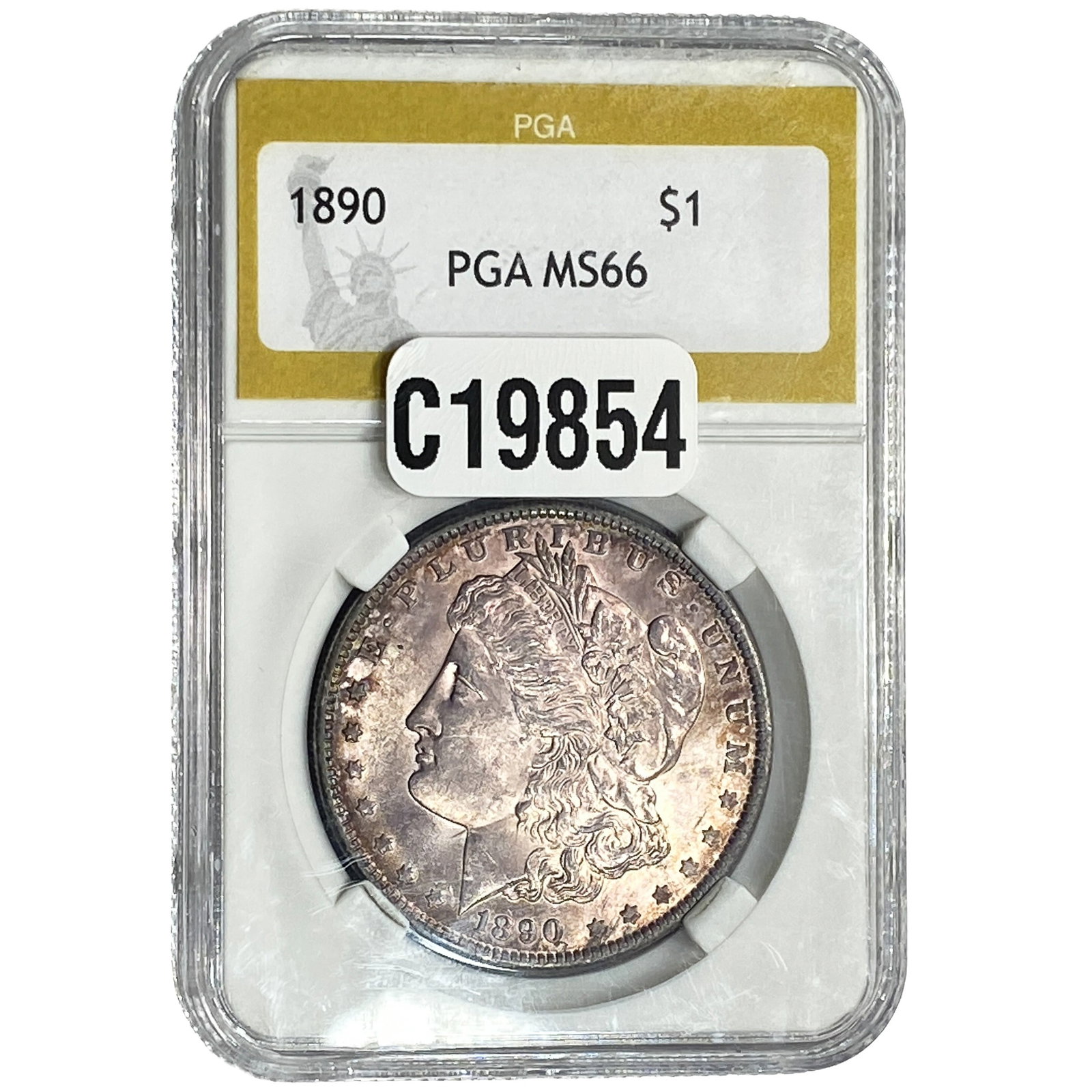 1890 Morgan Silver Dollar PGA MS66: 1890 Morgan Silver Dollar PGA MS66