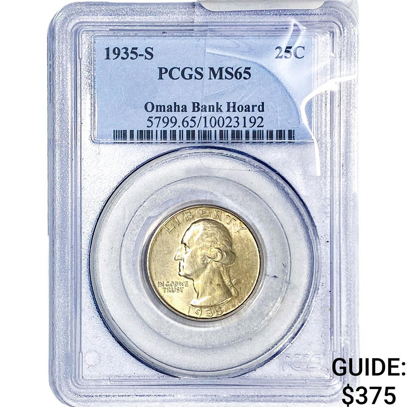 1935-S Washington Silver Quarter PCGS MS65: 1935-S Washington Silver Quarter PCGS MS65