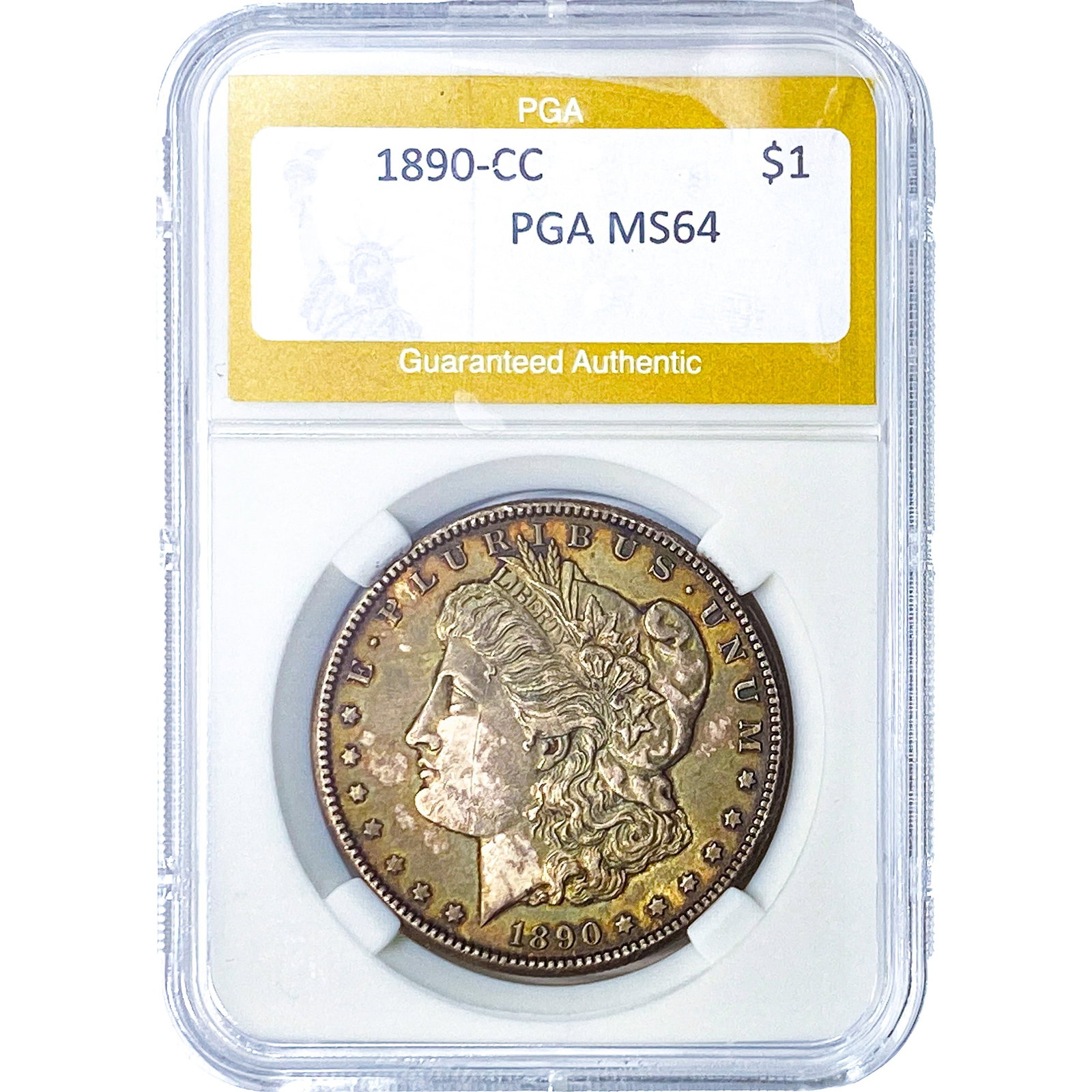 1890-CC Morgan Silver Dollar PGA MS64: 1890-CC Morgan Silver Dollar PGA MS64