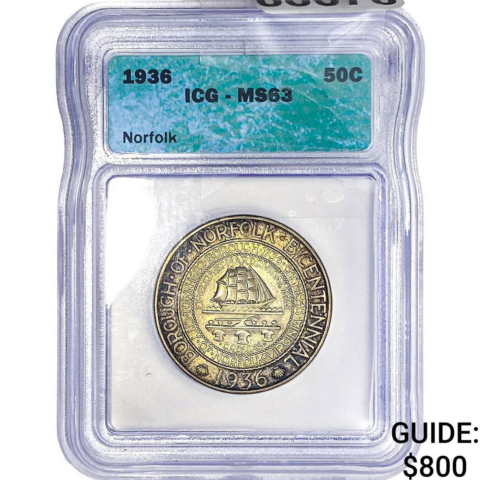 1936 Norfolk Half Dollar ICG MS63 (1 of 2)