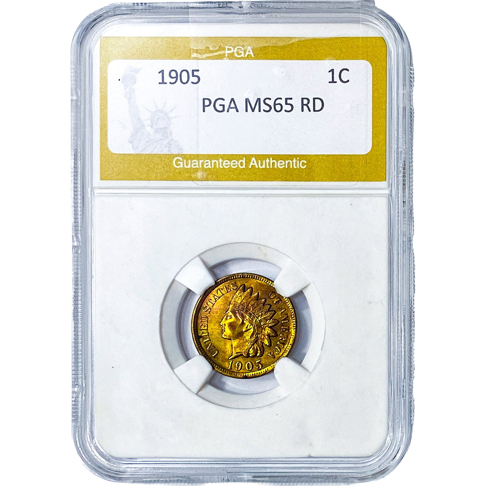 1905 Indian Head Cent PGA MS65 RD: 1905 Indian Head Cent PGA MS65 RD