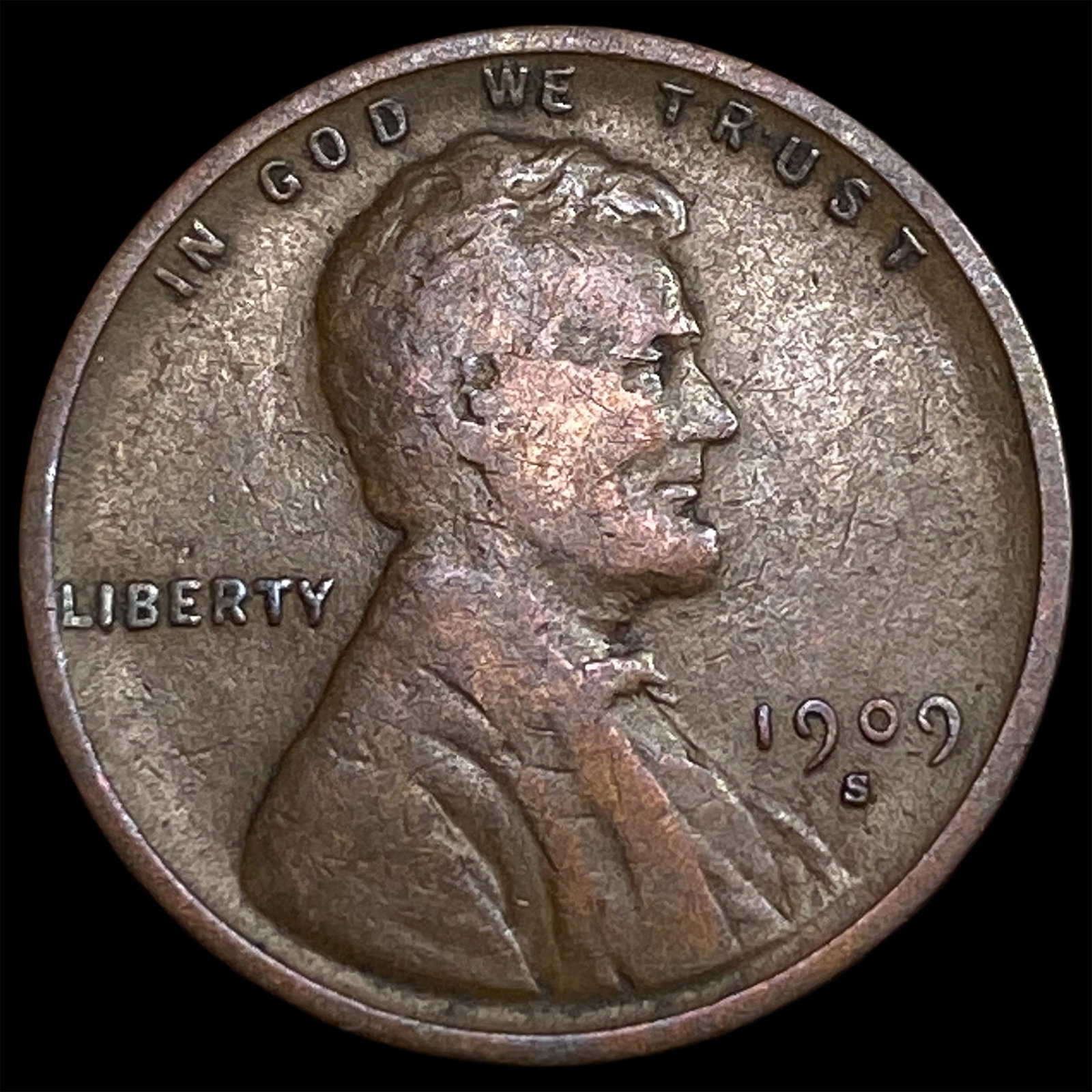 1909-S Lincoln Wheat Cent LIGHTLY CIRCULATED (1 of 2)