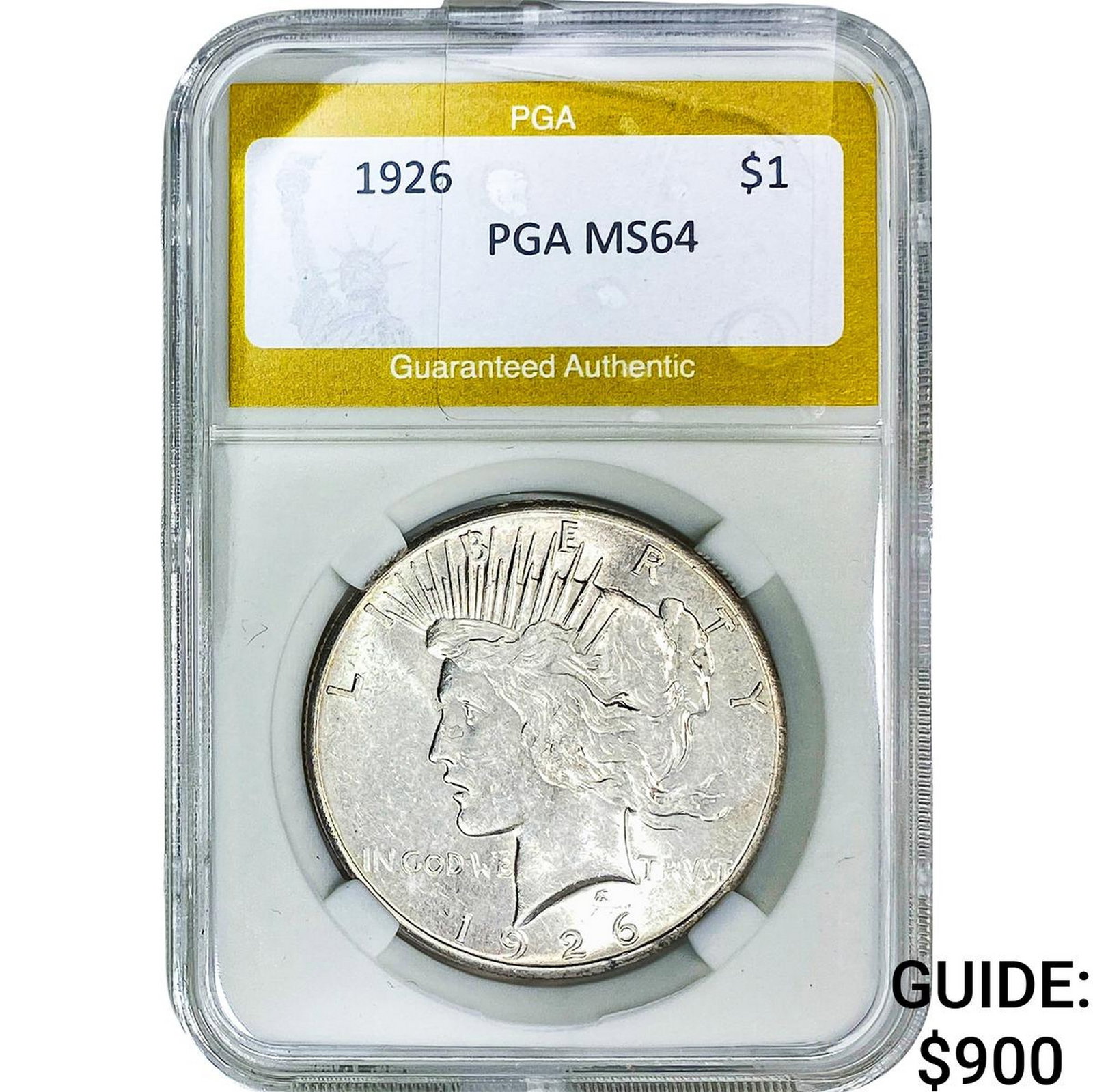 1926 Silver Peace Dollar PGA MS64: 1926 Silver Peace Dollar PGA MS64