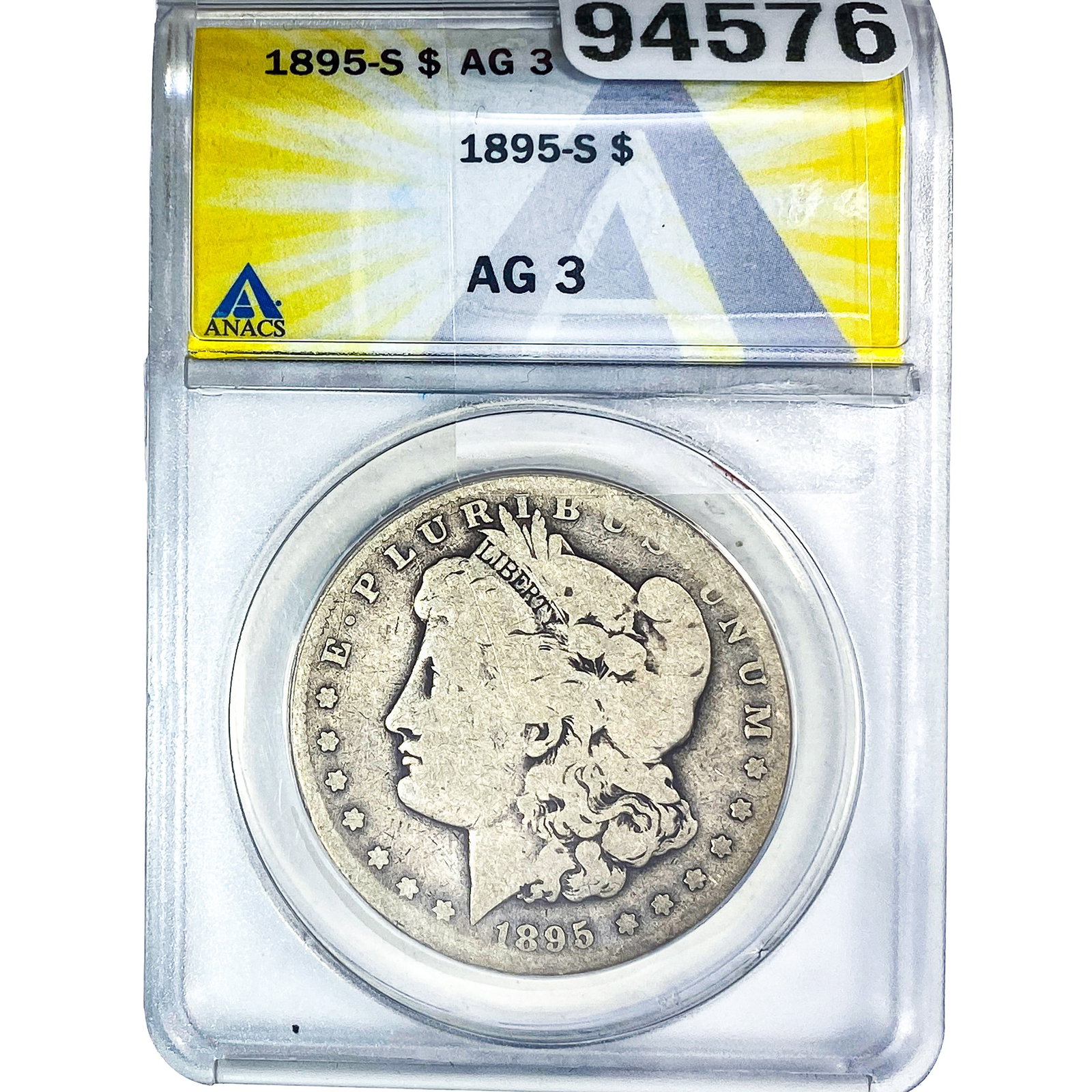 1895-S Morgan Silver Dollar ANACS AG3: 1895-S Morgan Silver Dollar ANACS AG3