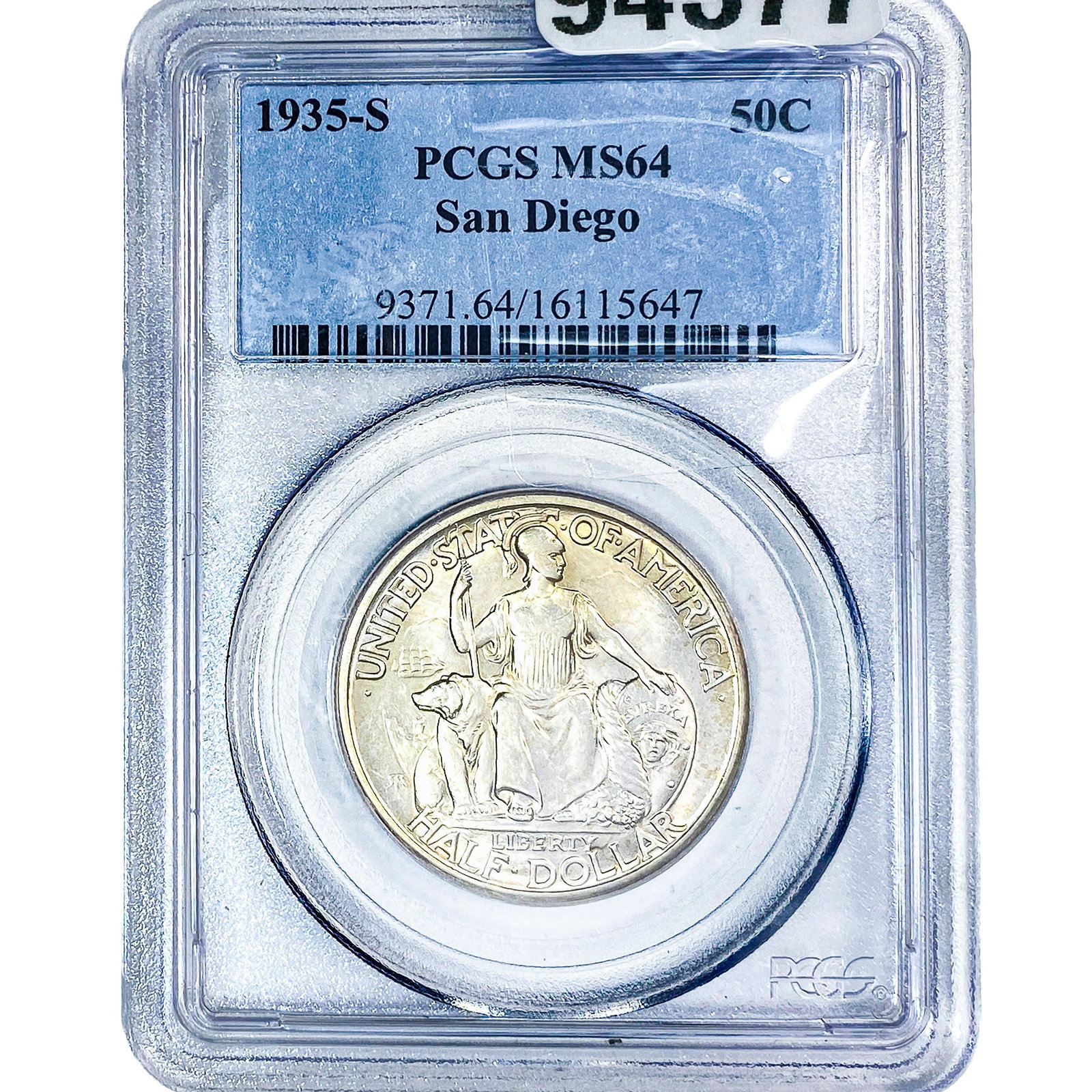 1935-S San Diego Half Dollar PCGS MS64: 1935-S San Diego Half Dollar PCGS MS64