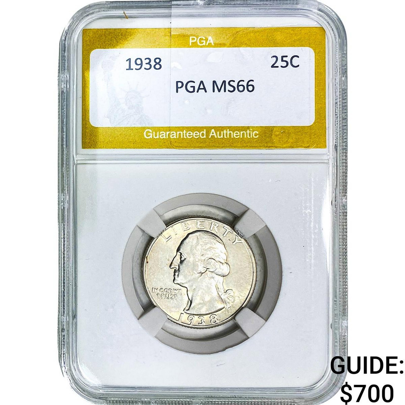 1938 Washington Silver Quarter PGA MS66: 1938 Washington Silver Quarter PGA MS66