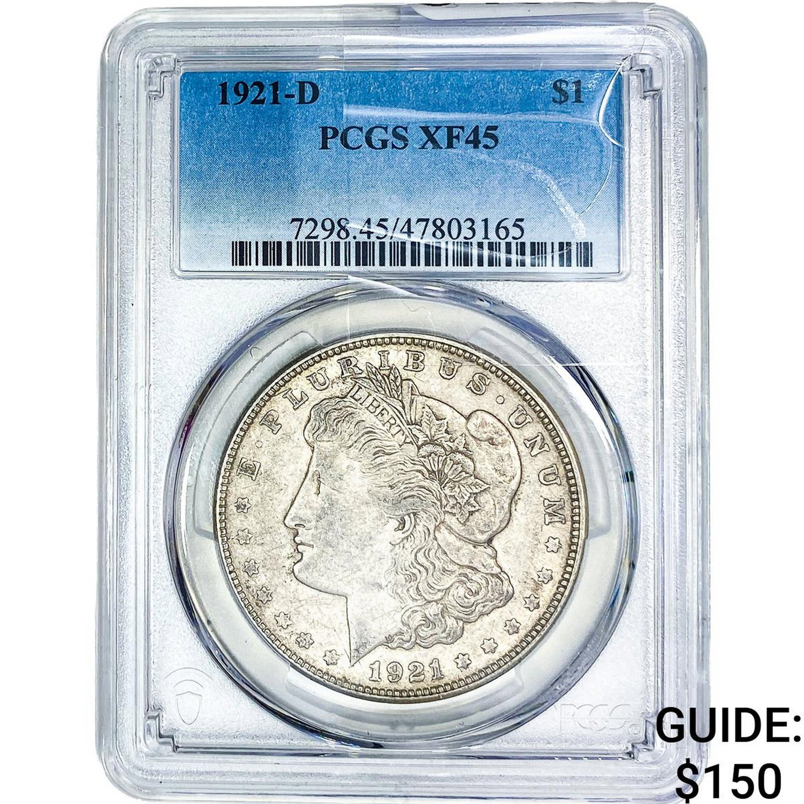 1921-D Morgan Silver Dollar PCGS XF45: 1921-D Morgan Silver Dollar PCGS XF45