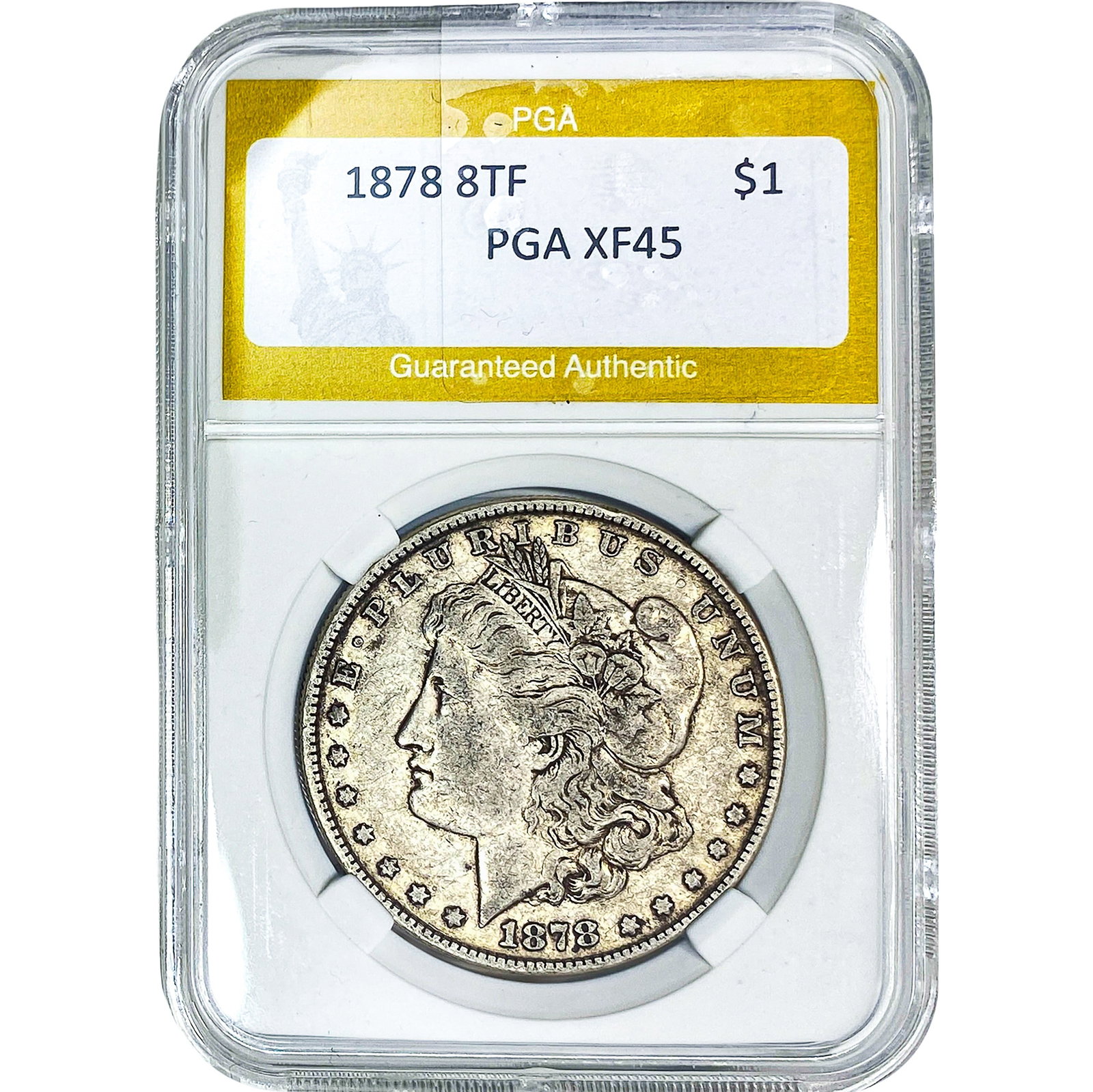 1878 8TF Morgan Silver Dollar PGA XF45: 1878 8TF Morgan Silver Dollar PGA XF45