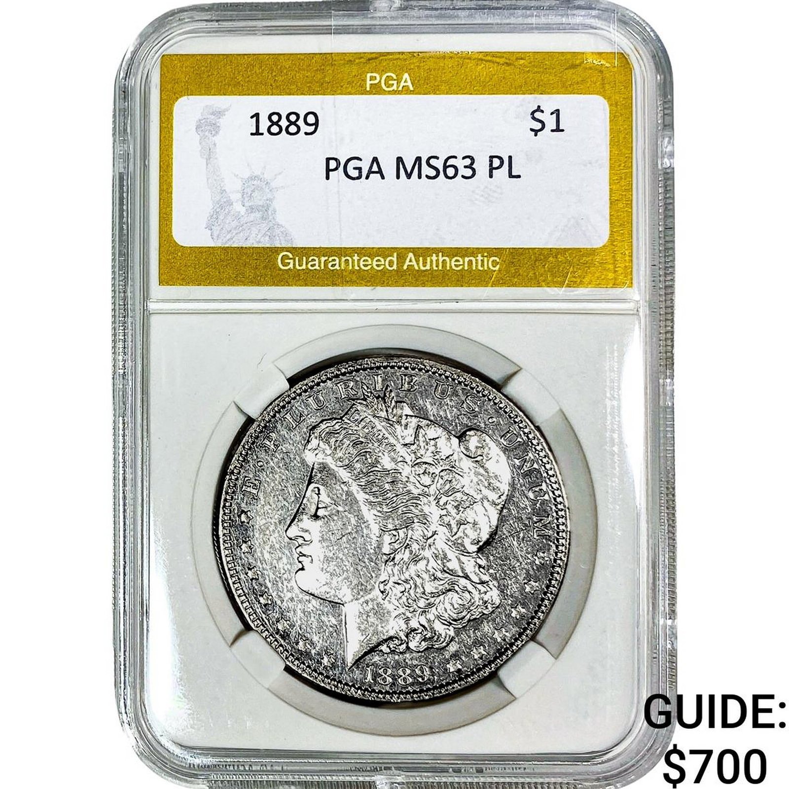 1889 Morgan Silver Dollar PGA MS63 PL: 1889 Morgan Silver Dollar PGA MS63 PL