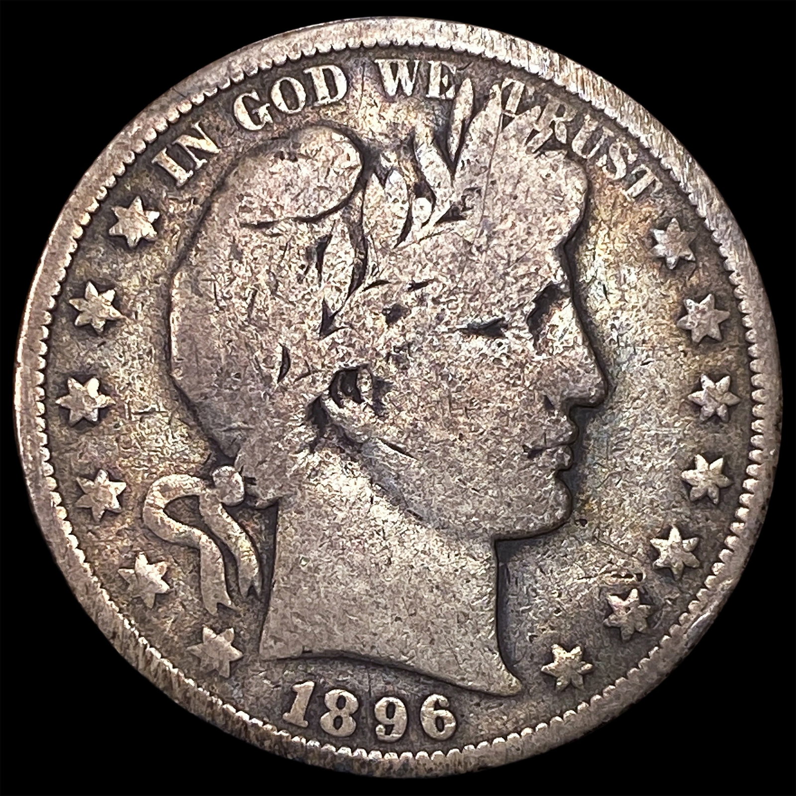 1896-O Silver Barber Half Dollar LIGHTLY CIRCULATED (1 of 2)